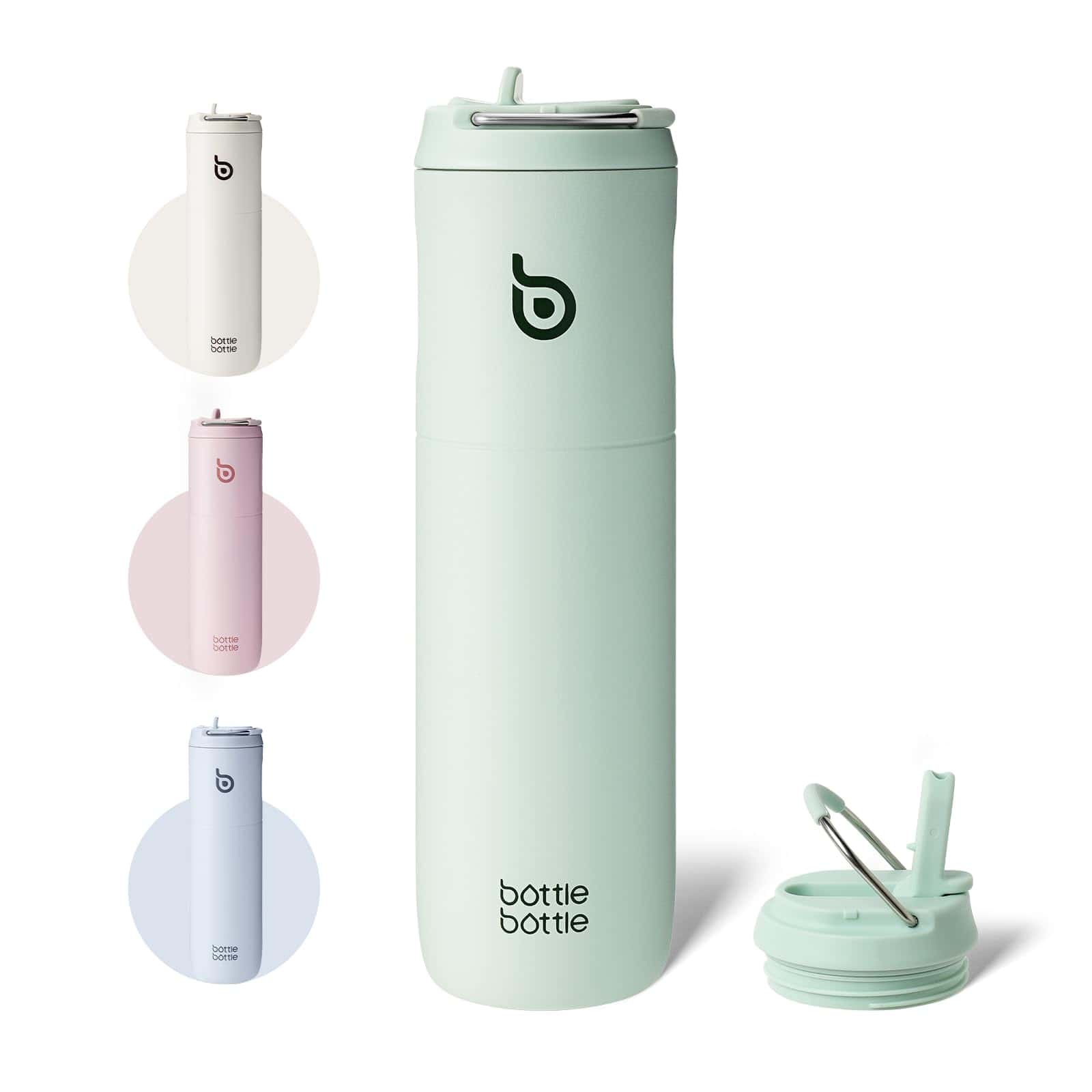 bottlebottle Stainless Steel Water Bottle with Straw and Lid