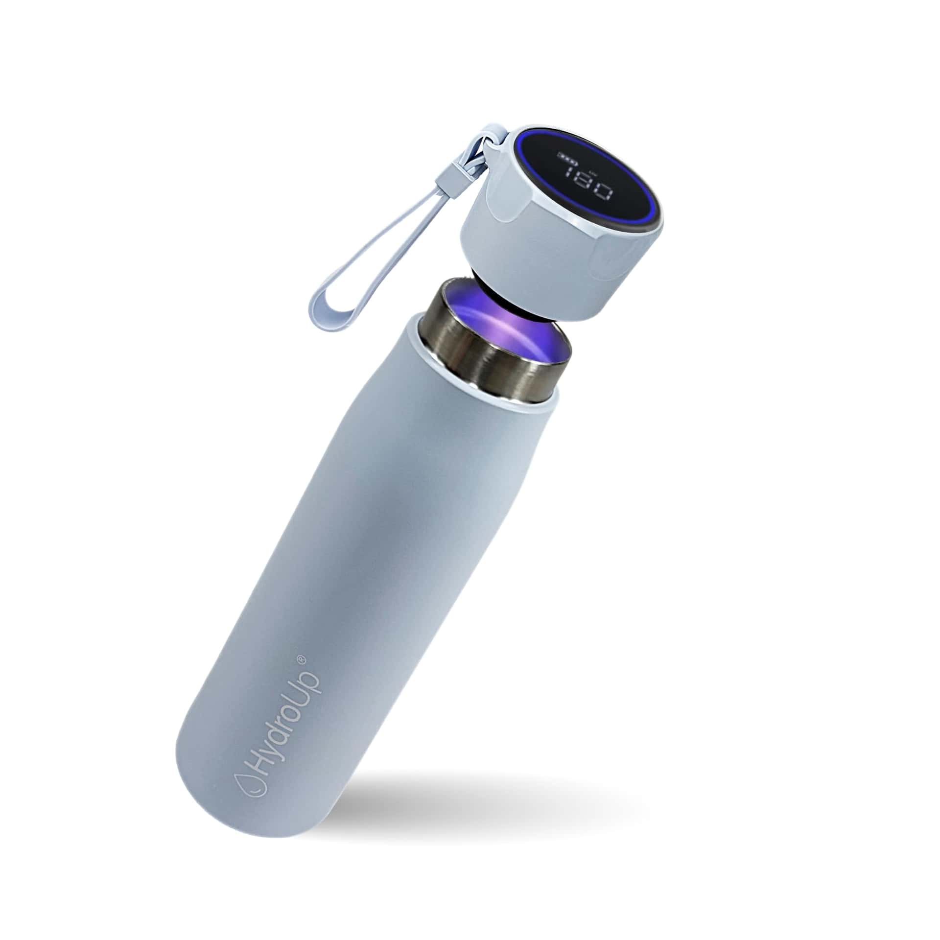 Selbstreinigende Trinkflasche mit smartem Deckel für