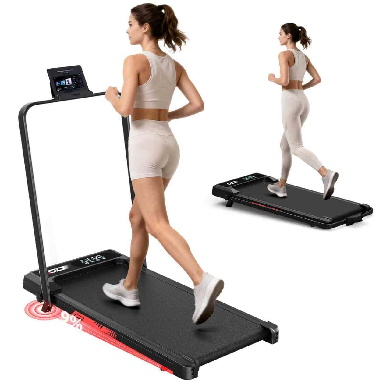 Tapis Roulant Elettrico Pieghevole 3 in 1 con Inclinazione