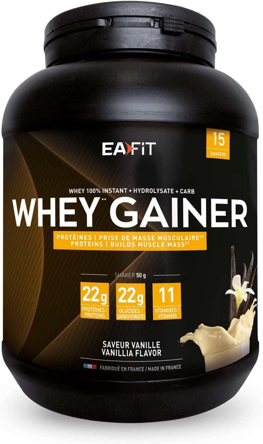 WHEY GAINER - EAFIT - Prise de masse musculaire et apport calorique - 22g