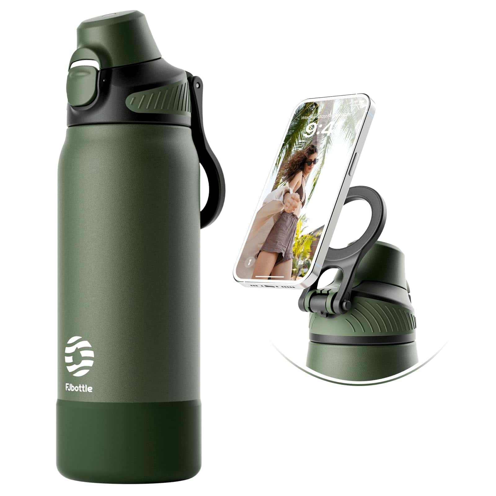 Fjbottle Edelstahl Trinkflasche mit Magnetgriff als