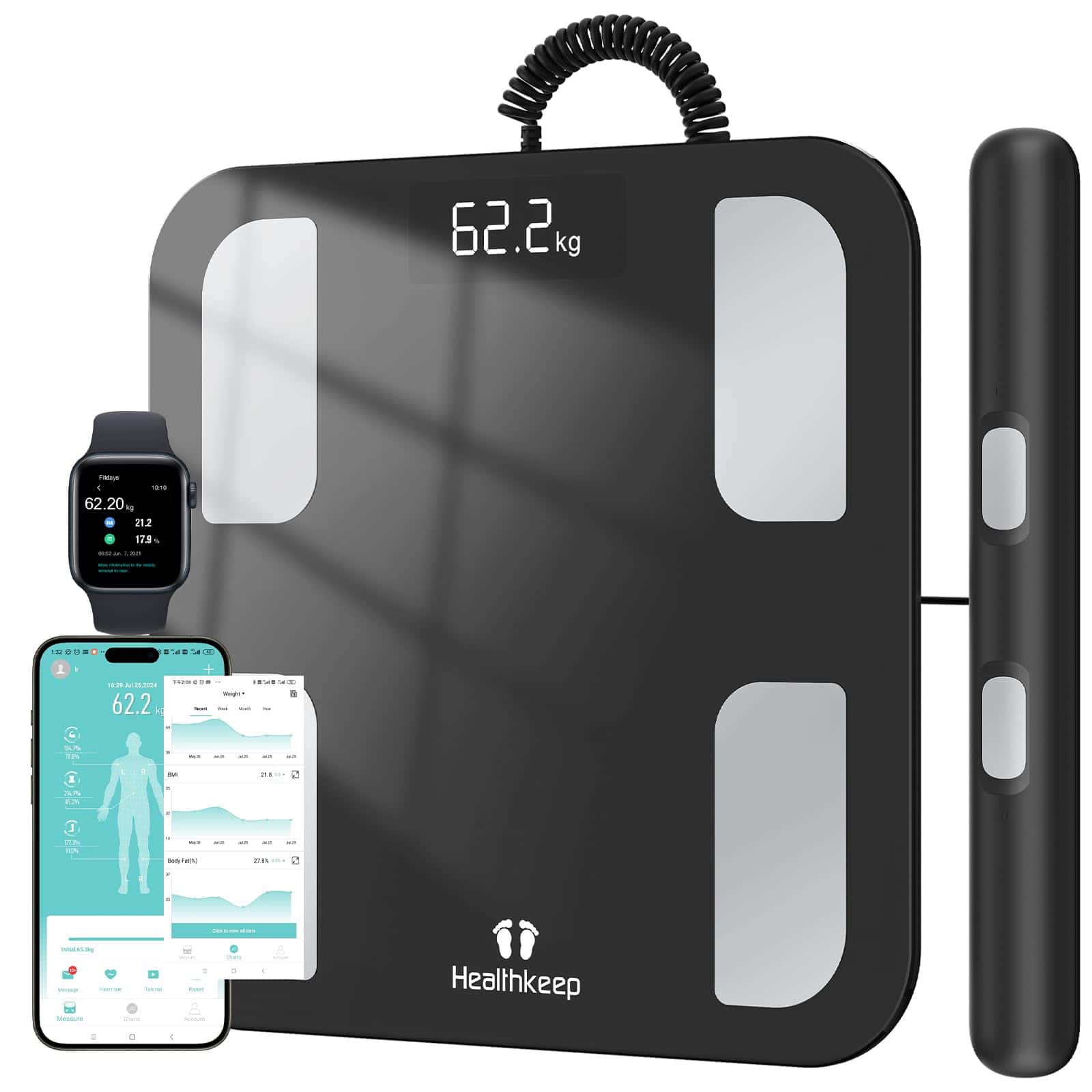 Körperfettwaage Digital Personenwaage Bluetooth mit 8