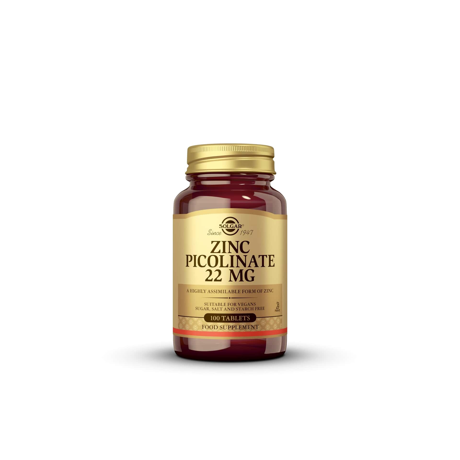 Solgar Zinc Picolinate 22 Mg Tablets