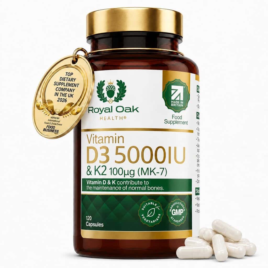 Vitamin D3 5000 IU & Vitamin K2 100mcg (MK-7) x120 Capsules
