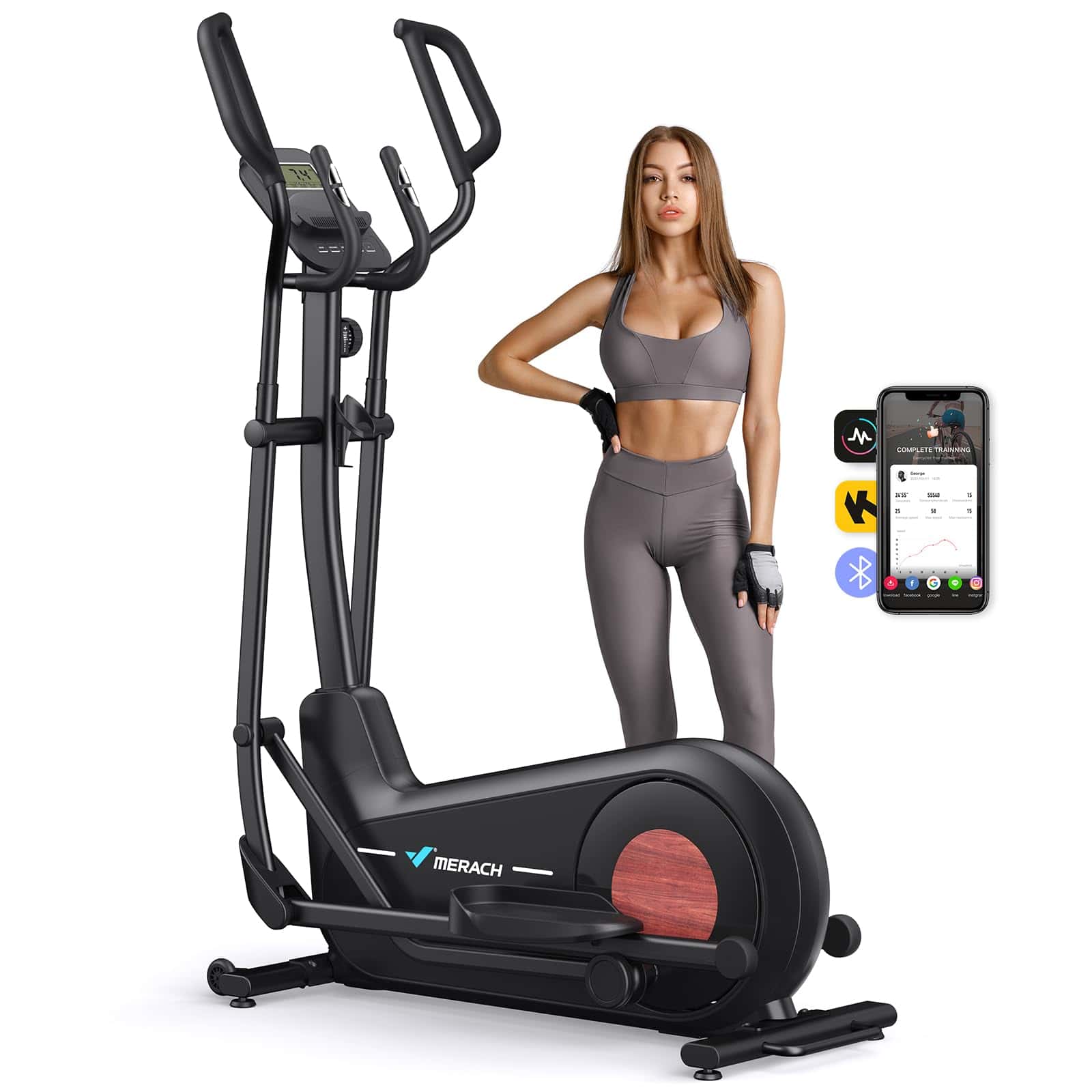 MERACH Crosstrainer für Zuhause mit 47 cm Schrittlänge