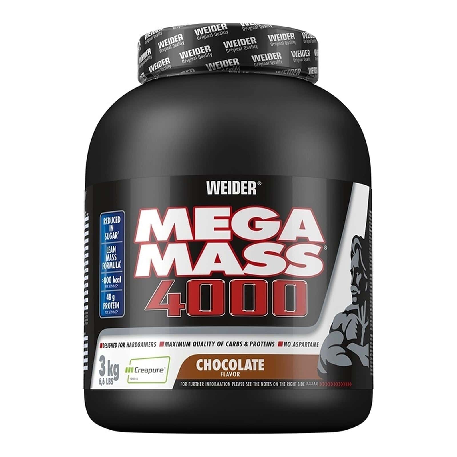 Weider Mega Mass 4000 - Weight Gainer Pulver mit 48g