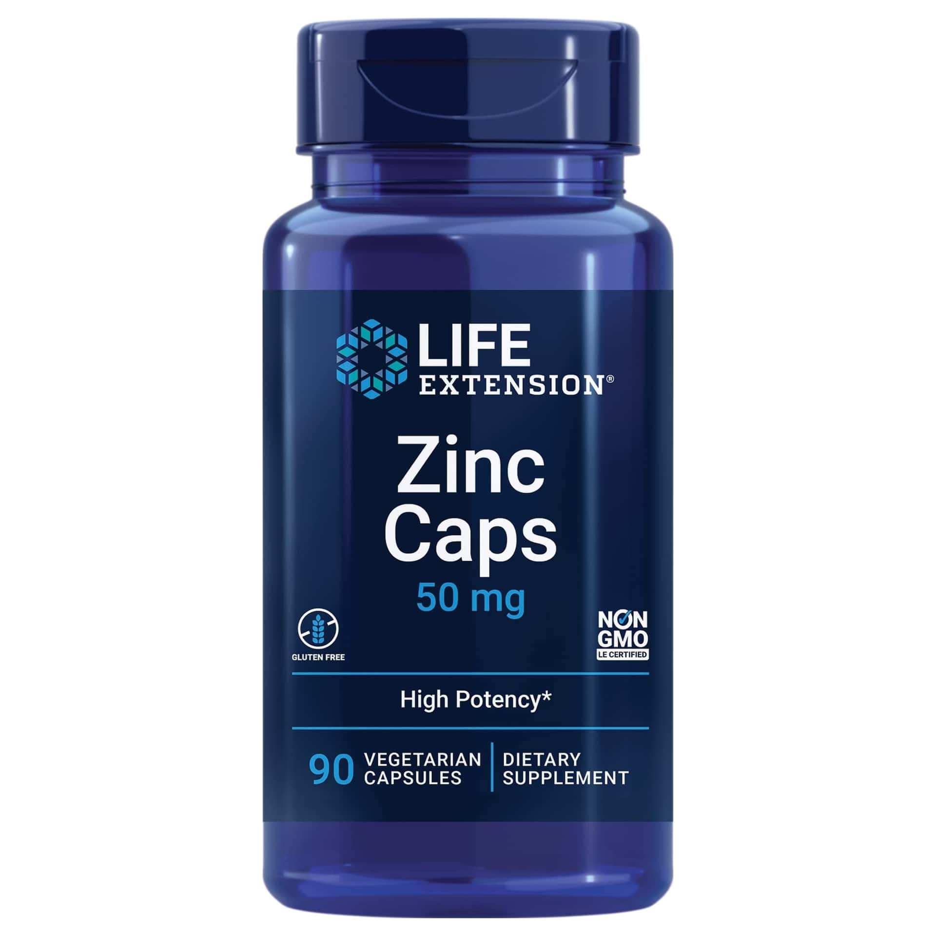 Life Extension Zinc Caps, zinc 50 mg