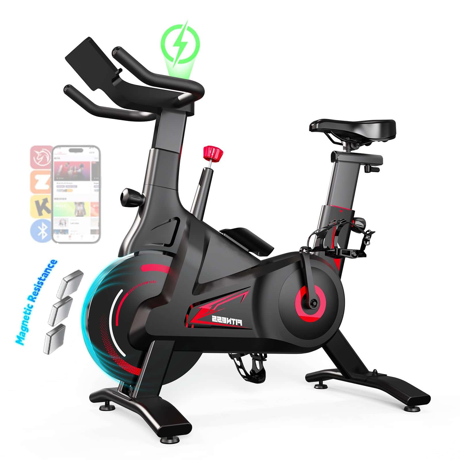 Bluearth Self-Powered Heimtrainer Fahrrad, leise Magnetischem Widerstand,max. 150KG