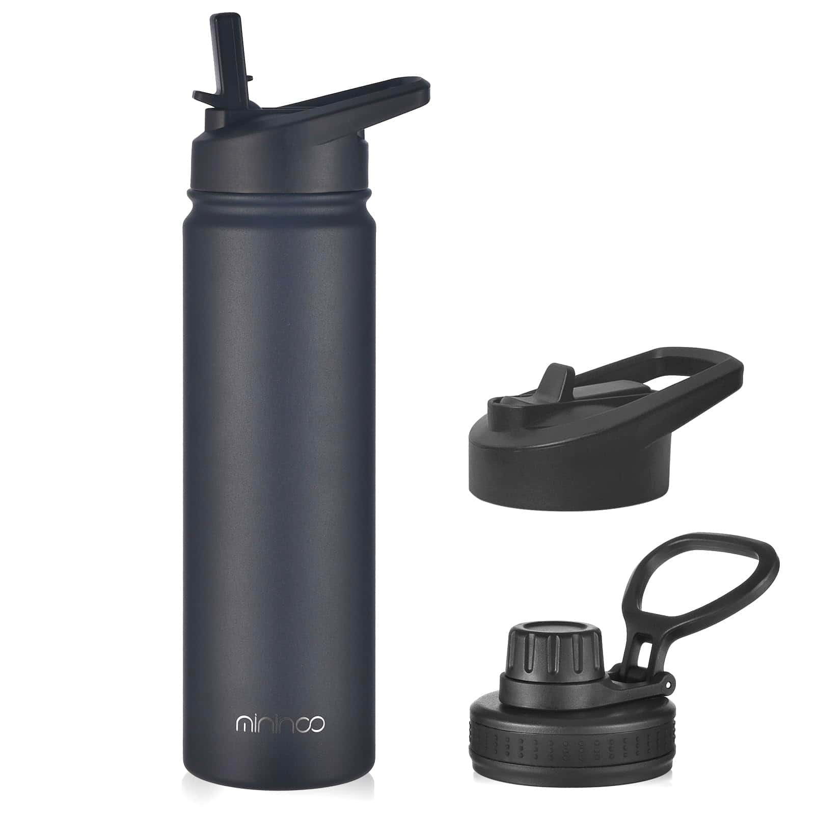 mininoo Insulated Stainless Steel Water Bottle with Straw and Lid for Sports, 24 oz
