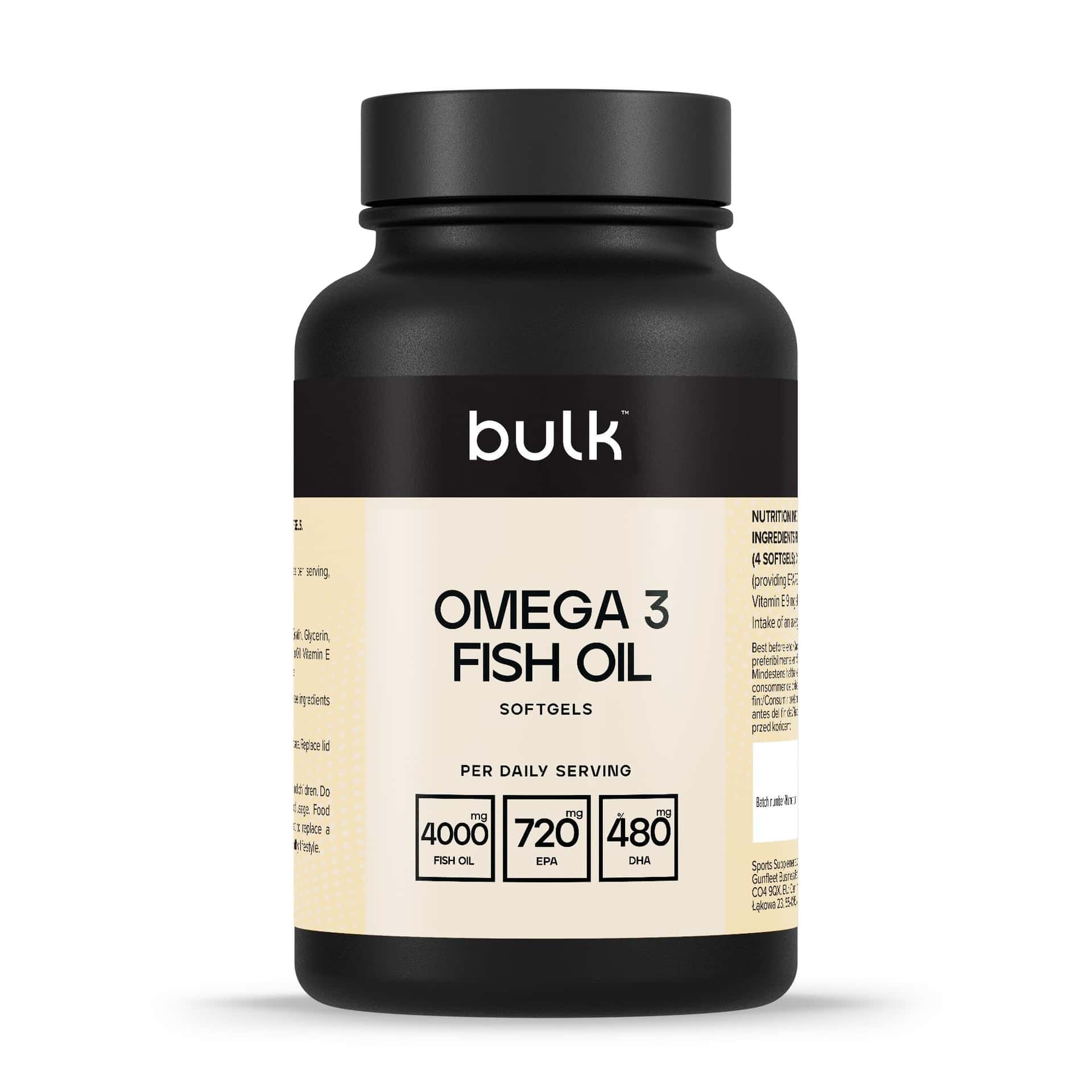 Bulk Gélules d'huile de poisson oméga 3, 1000 mg