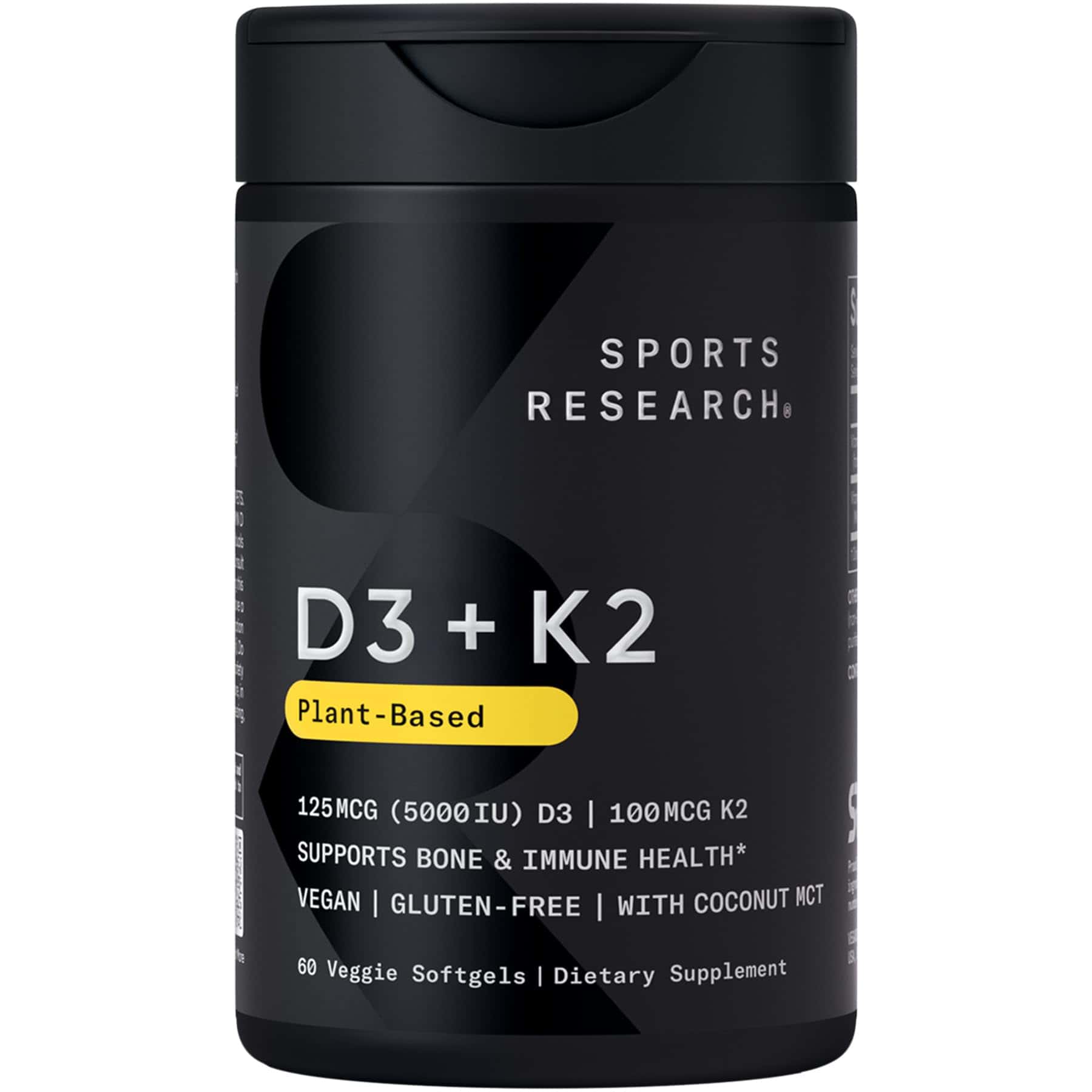 Sports Research® Vitamin D3 + K2 w/ Coconut Oil