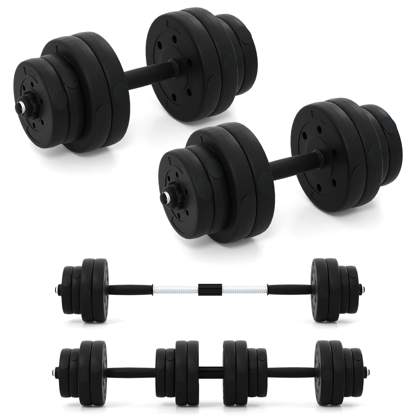 COSTWAY Set di 2 Manubri Regolabili 30 Kg