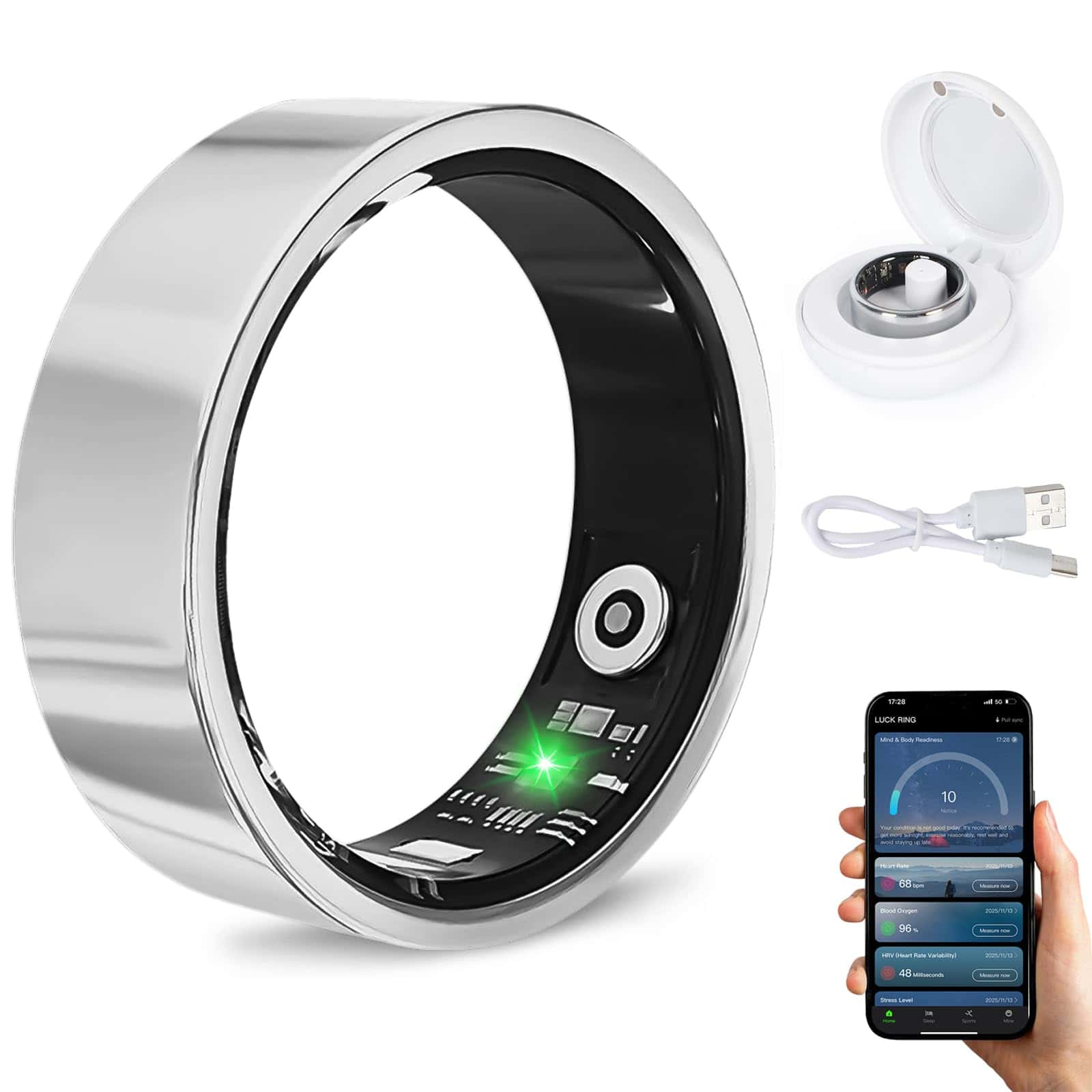 AYYDS Smart Ring Fitness Tracker für Damen Herren