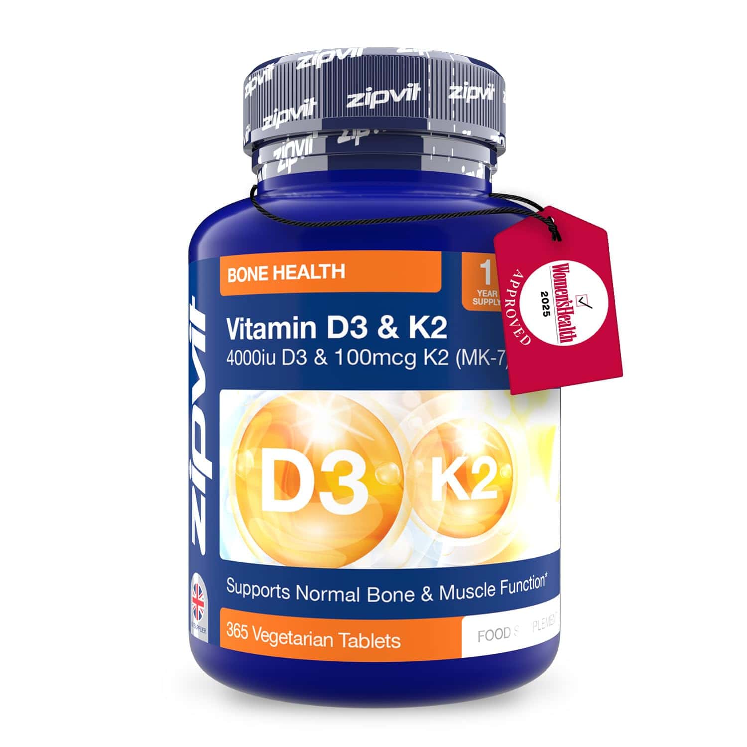 Zipvit Vitamin D3 4000 iu & Vitamin K2 MK7 100μg