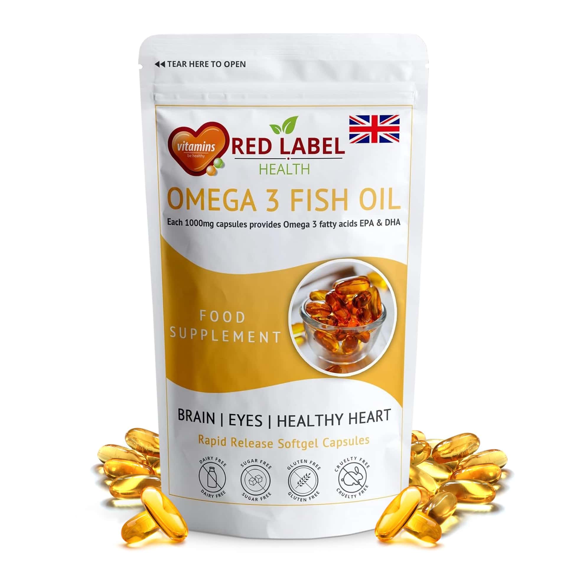 Red Label Health Omega 3 Fish Oil 1000mg