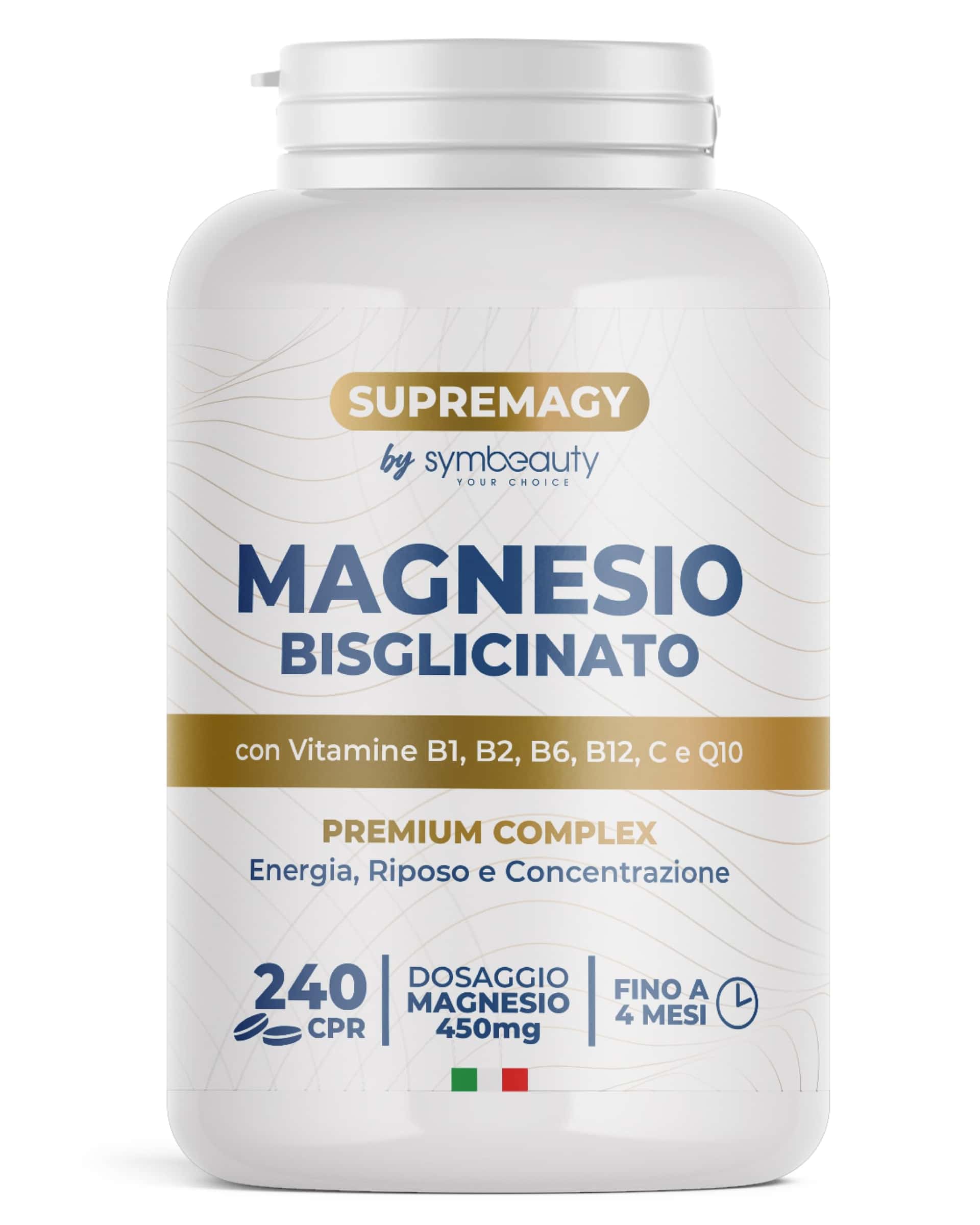 SUPREMAGY MAGNESIO BISGLICINATO 450mg (Fornitura 4 Mesi)