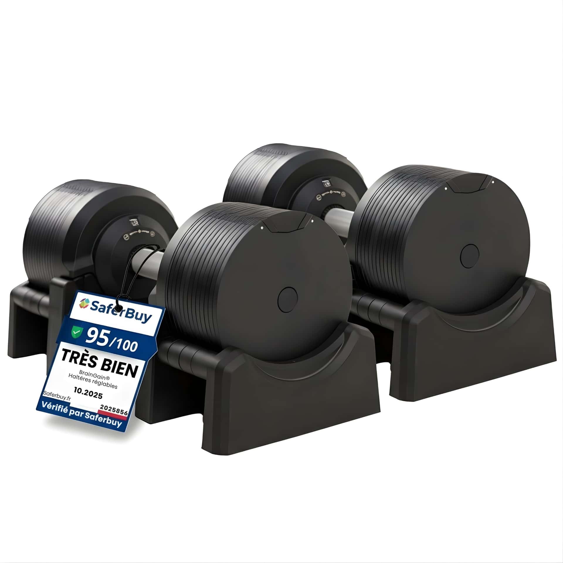 BRAINGAIN Haltères Réglables Set 23,5kg