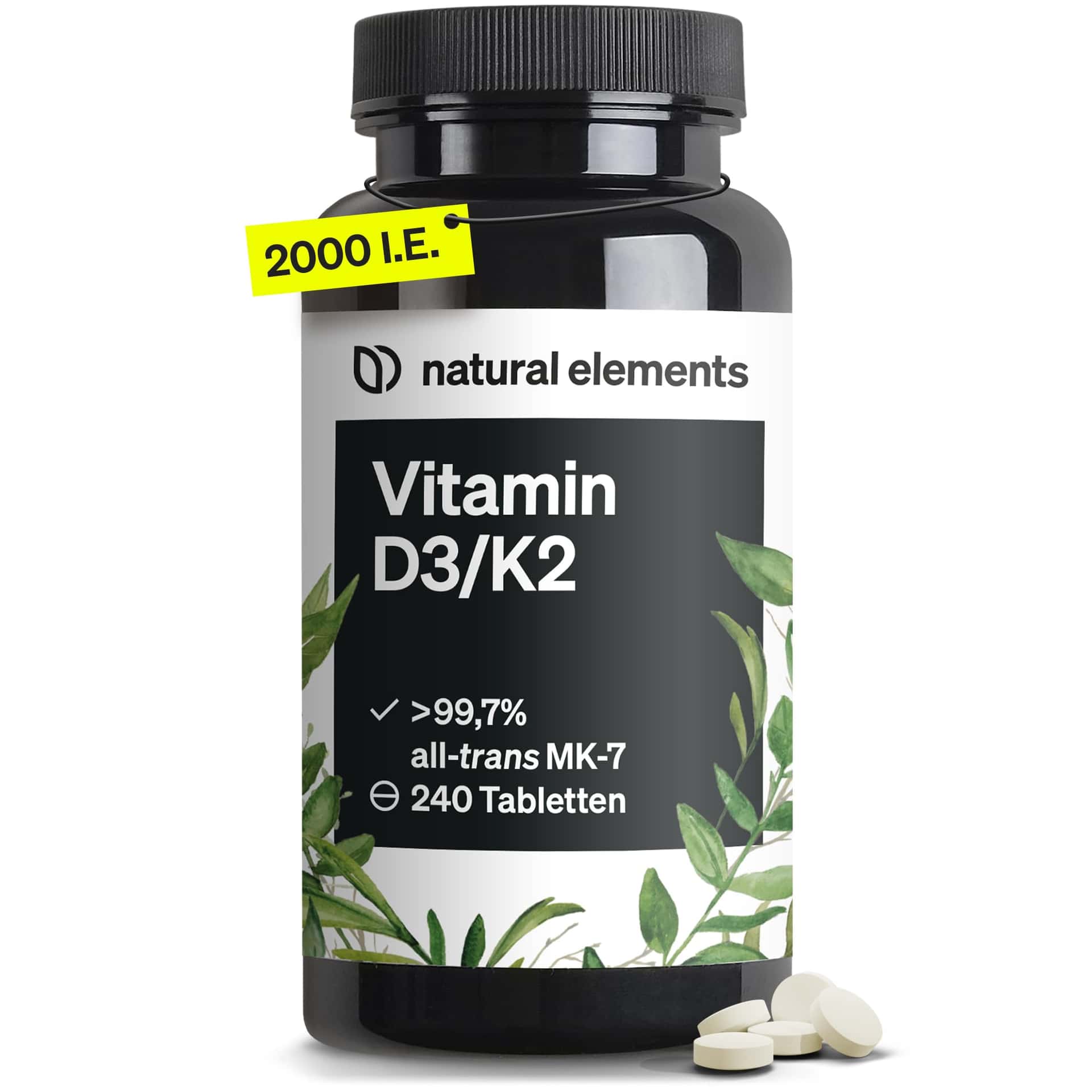 natural elements Vitamin D3 + K2