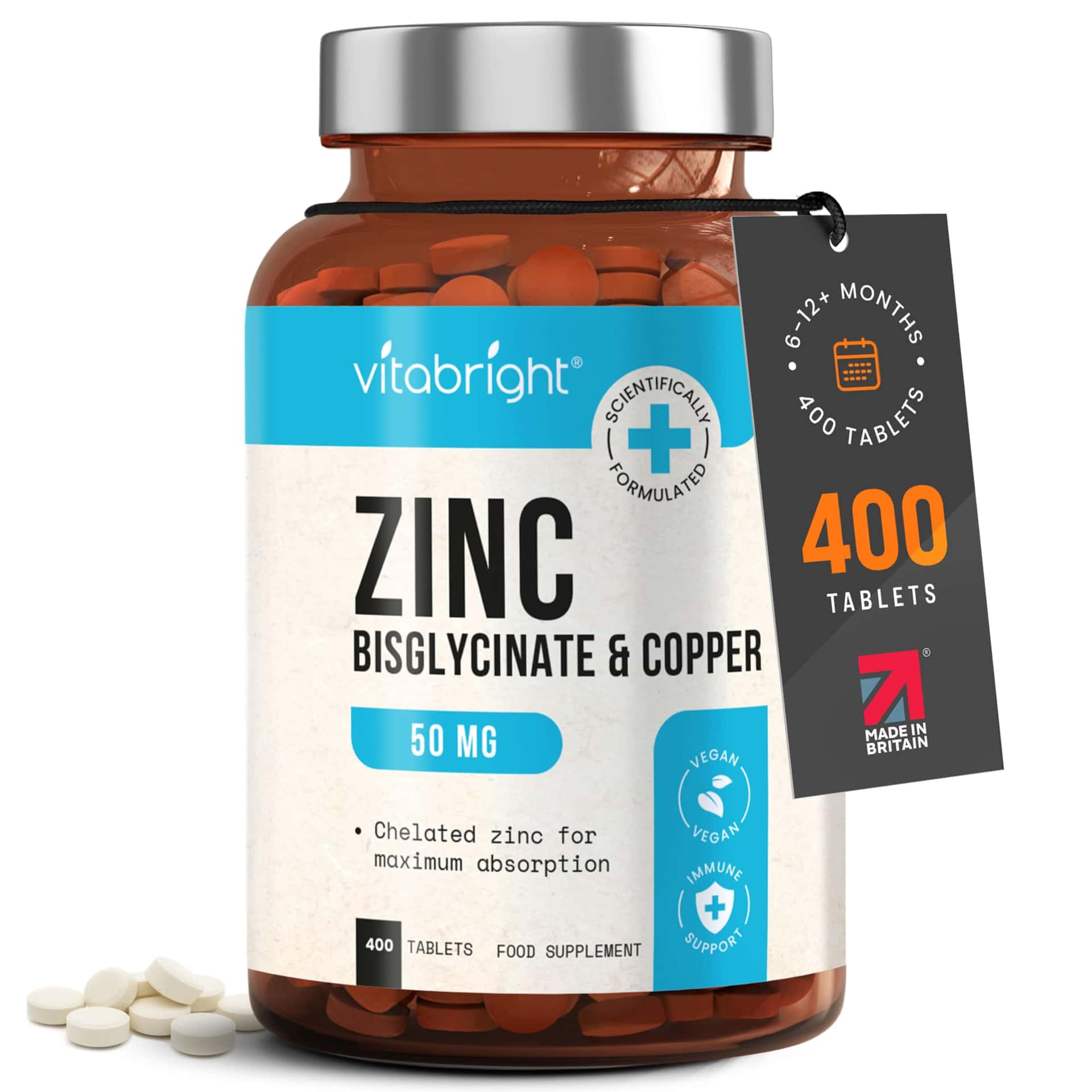 Zinc Supplements with Copper for Men & Women