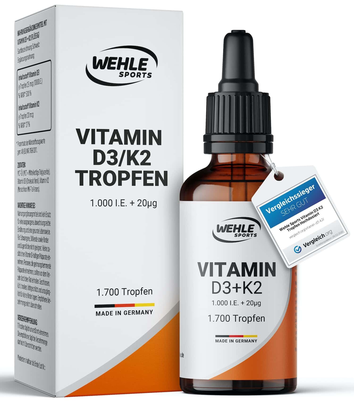 Vitamin D3 K2 Tropfen Hochdosiert [1000 IE]