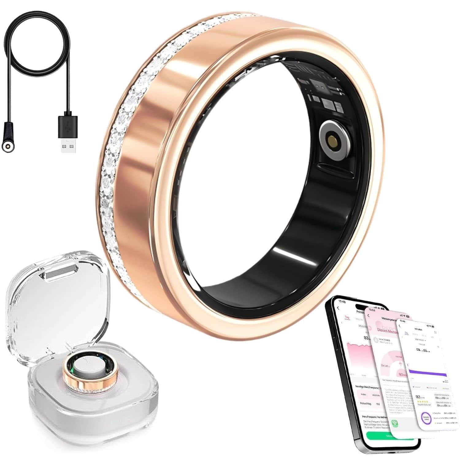 Smart Health Ring Diamond Men's and Women's Sleep and