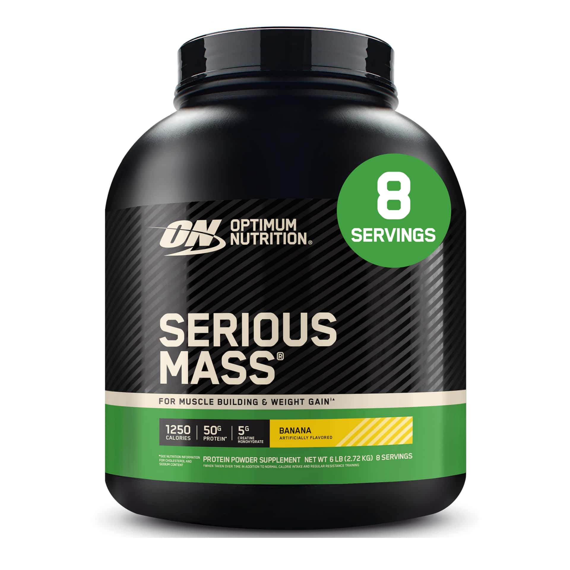 Optimum Nutrition Serious Mass Weight Gainer Pulver, Geschmack Banane, 2.73kg
