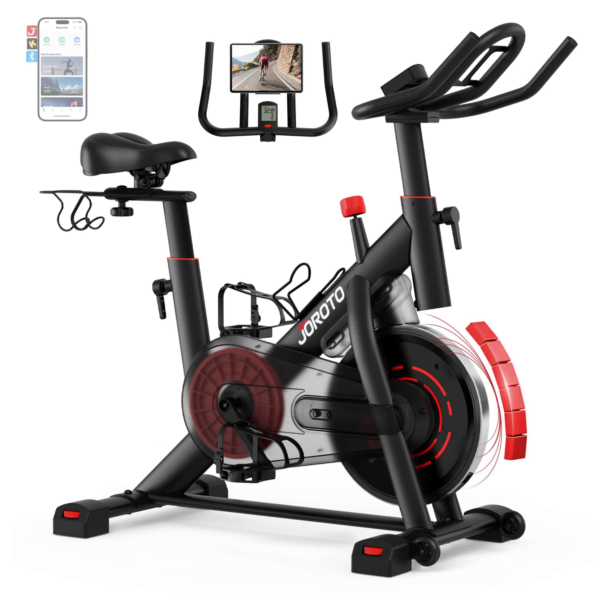 JOROTO Heimtrainer Fahrrad mit App & Bluetooth