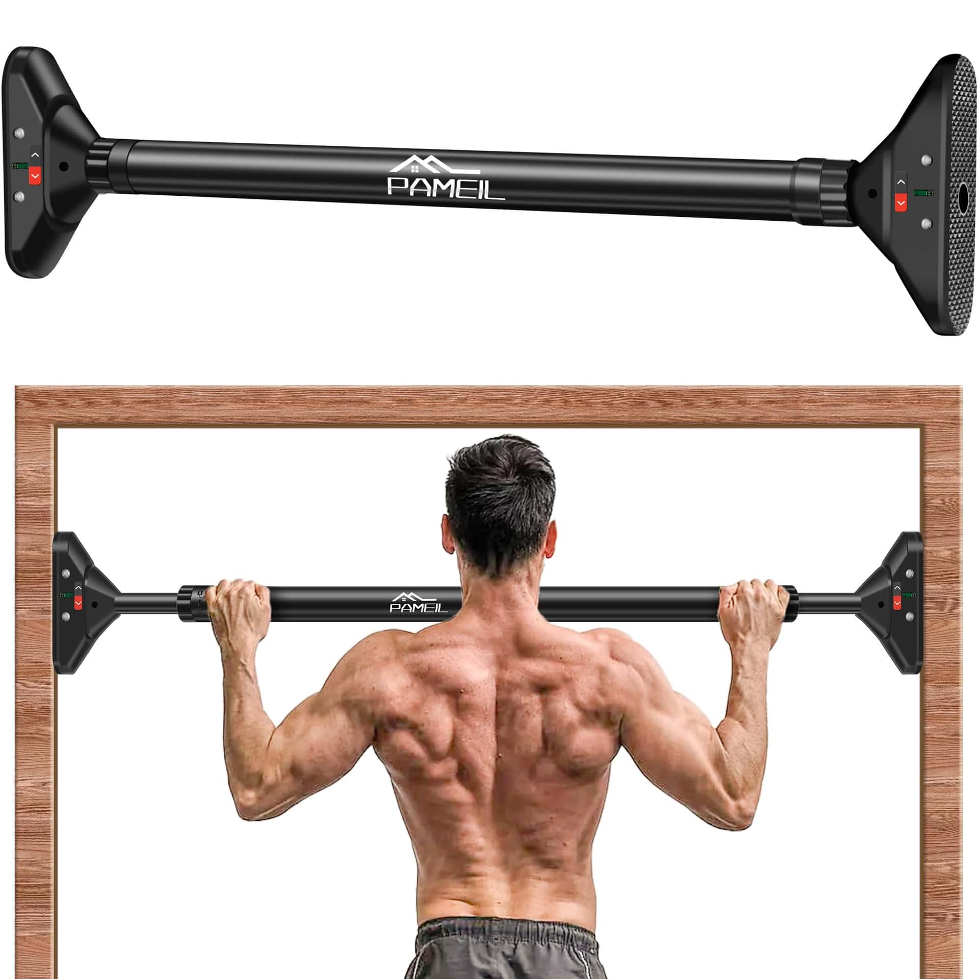 Pameil Klimmzugstange Türrahmen, Pull Up Bar Tragkraft bis 200 Kg