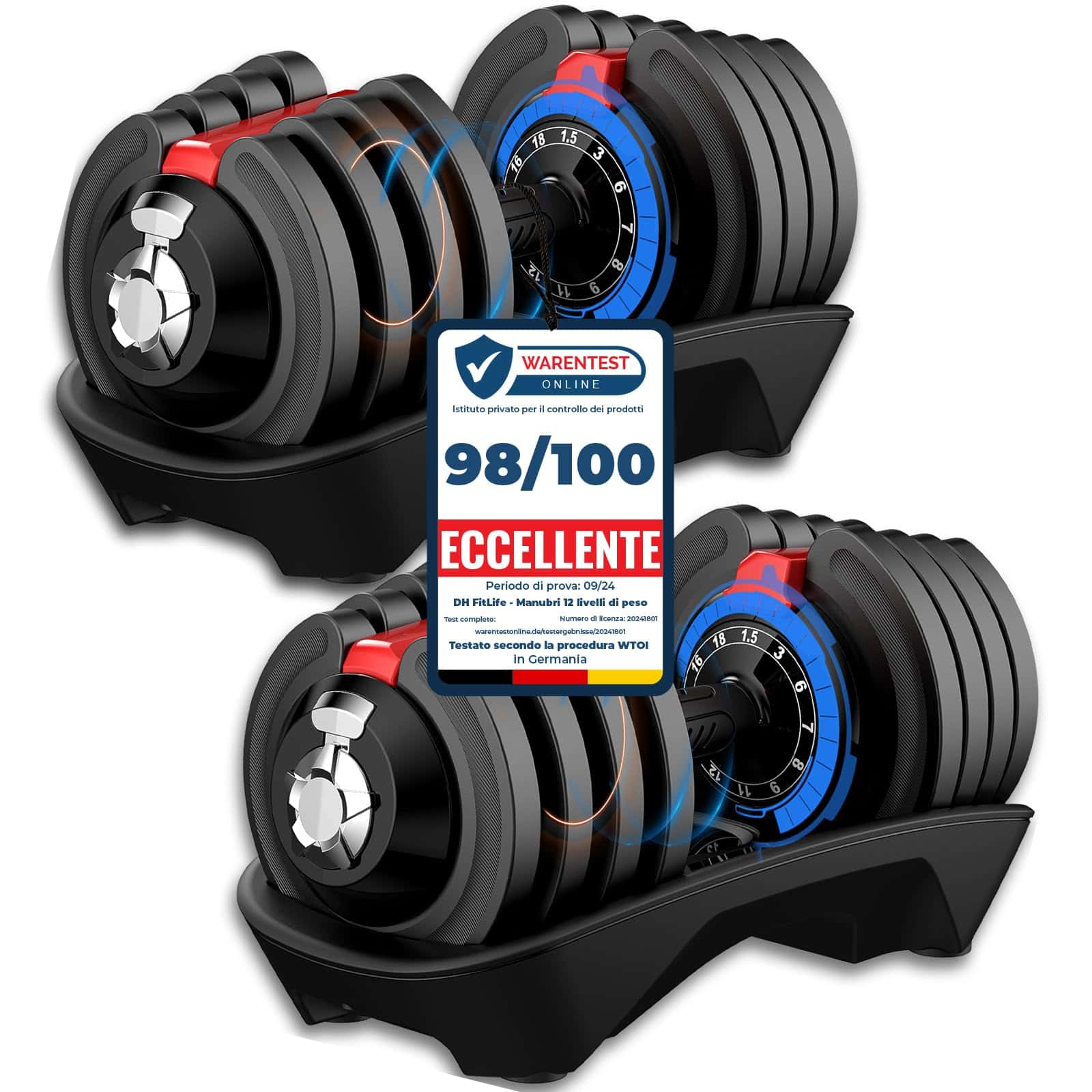 DH FitLife Verstellbare Kurzhantel 18/24 kg