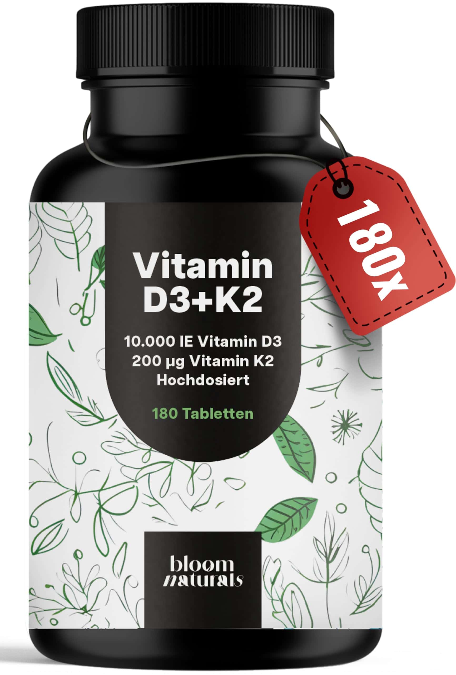 Vitamin D3 K2 hochdosiert – 180 Tabletten