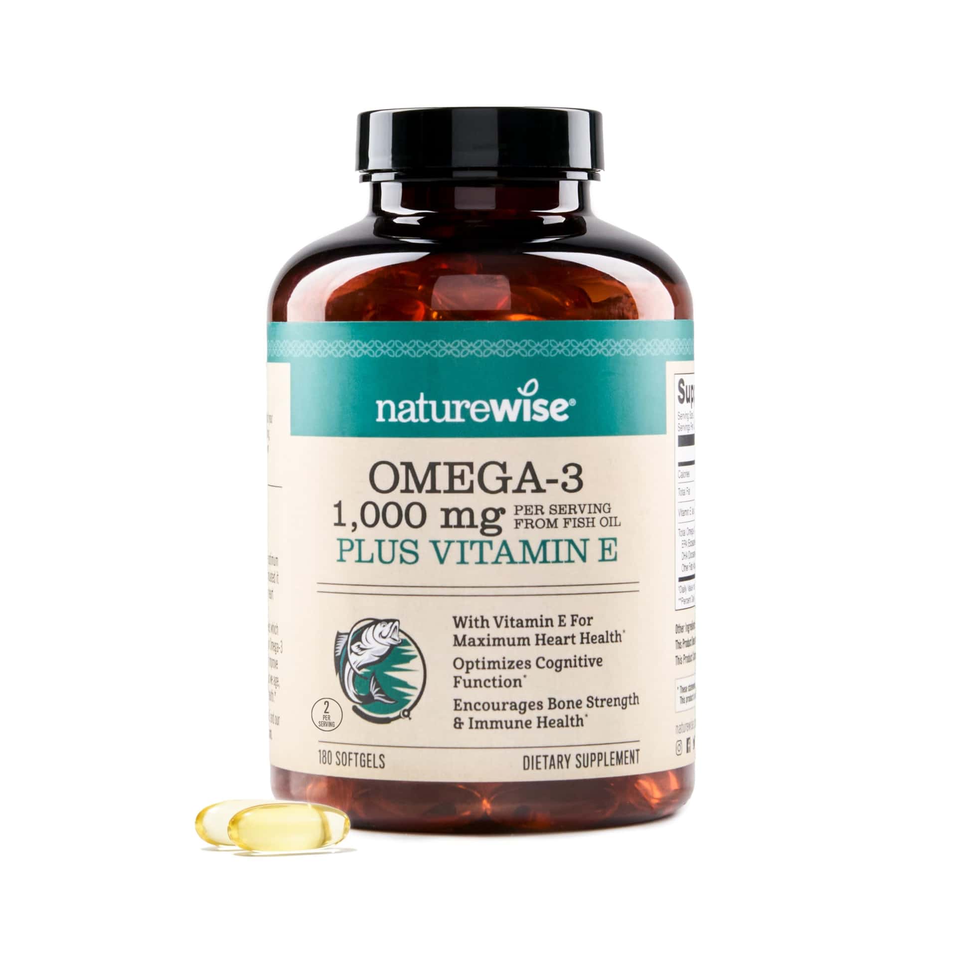 NatureWise Extra-Strength Omega 3 Fish Oil Supplement - 1000mg
