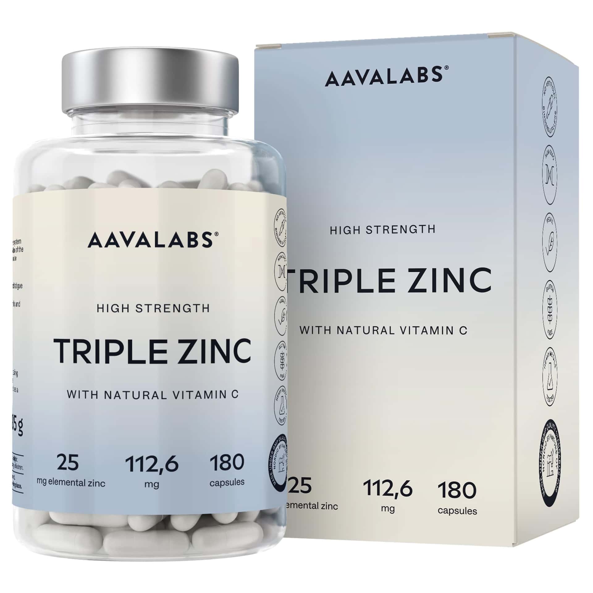 AAVALABS® Drievoudig Zink - Hooggedoseerd - 25mg