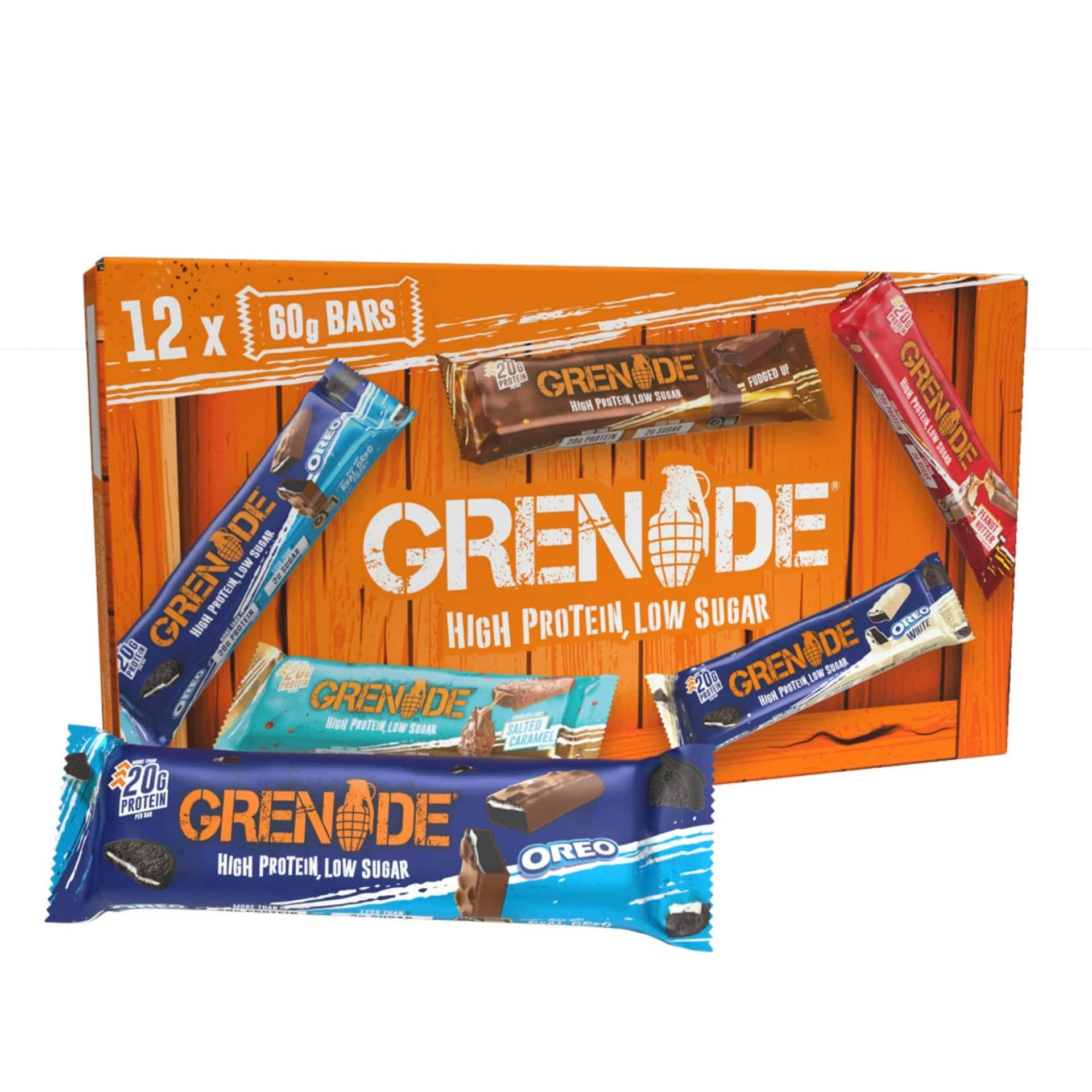 Grenade Selection Box - High Protein, Low Sugar Bars, 12 x 60 g