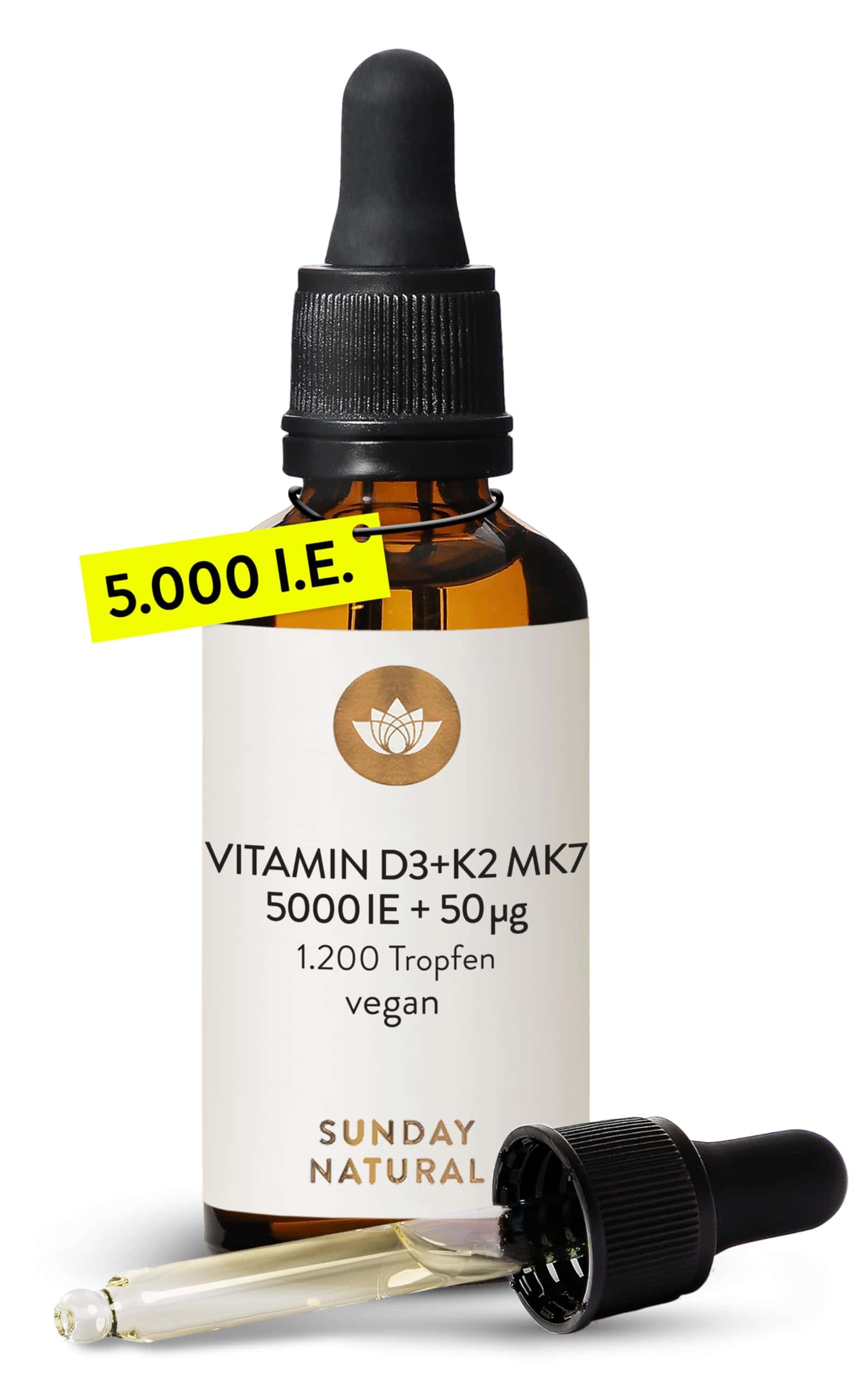 SUNDAY NATURAL® Vitamin D3 K2 Tropfen