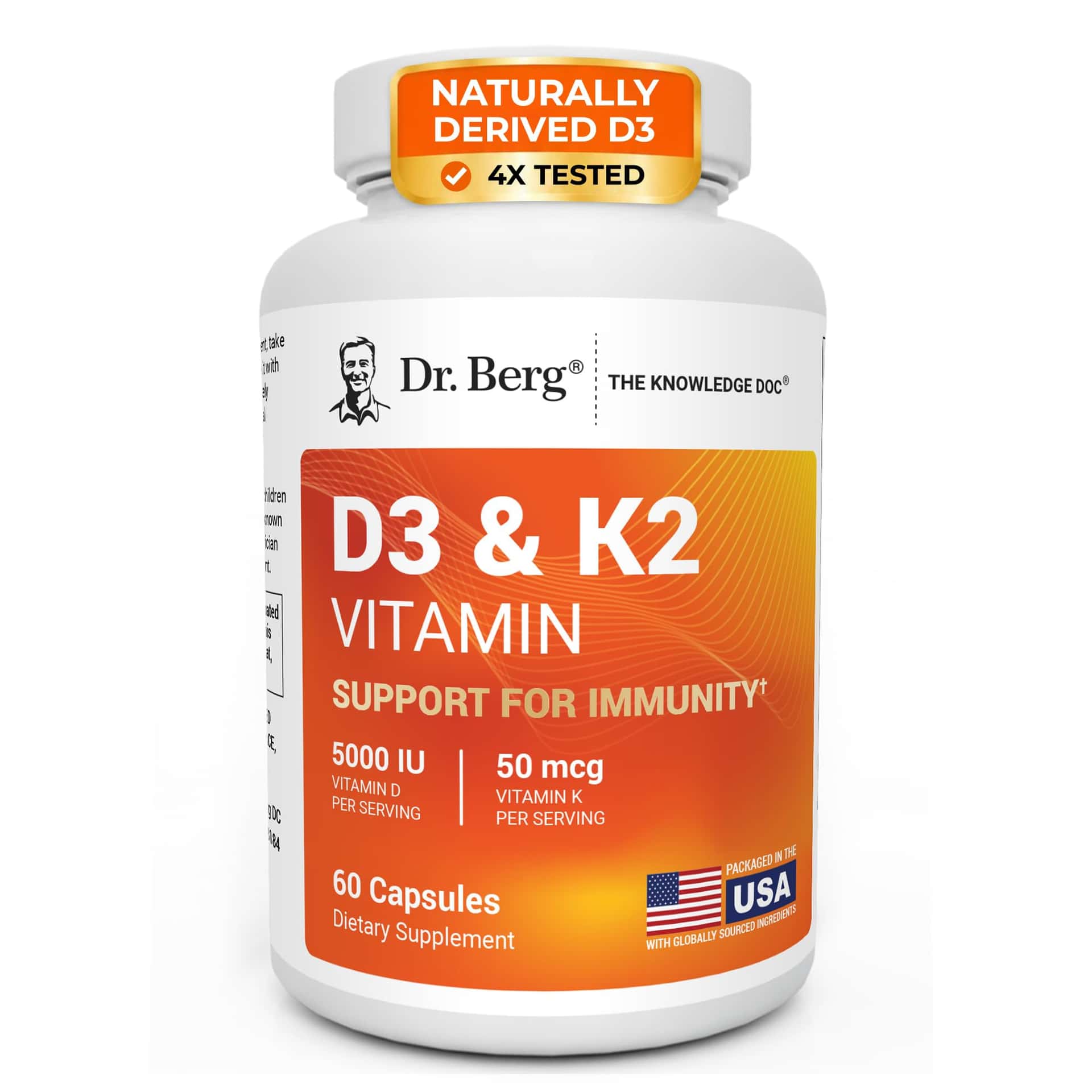 Dr. Berg Maximum Strength 2-in-1 Vitamin D3 K2 5,000 IU
