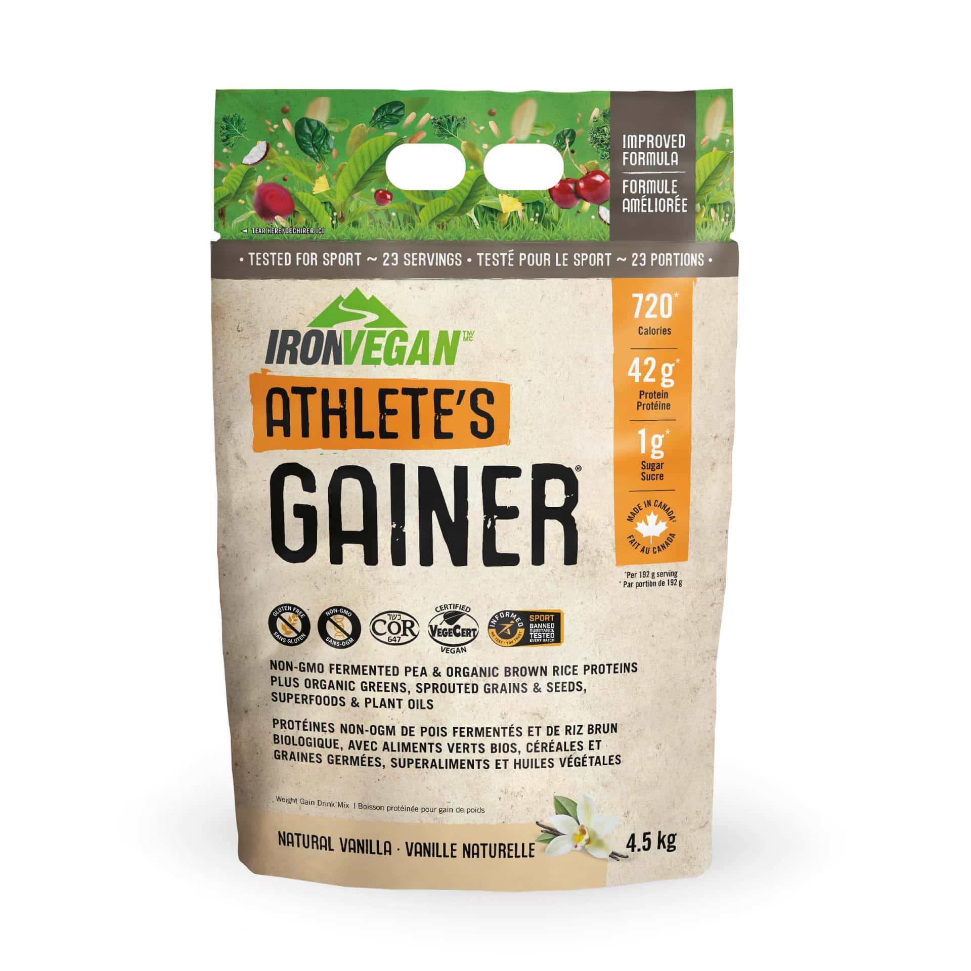 Athlete's Gainer Protein Powder, Natural Vanilla Flavour, 4.5 kg