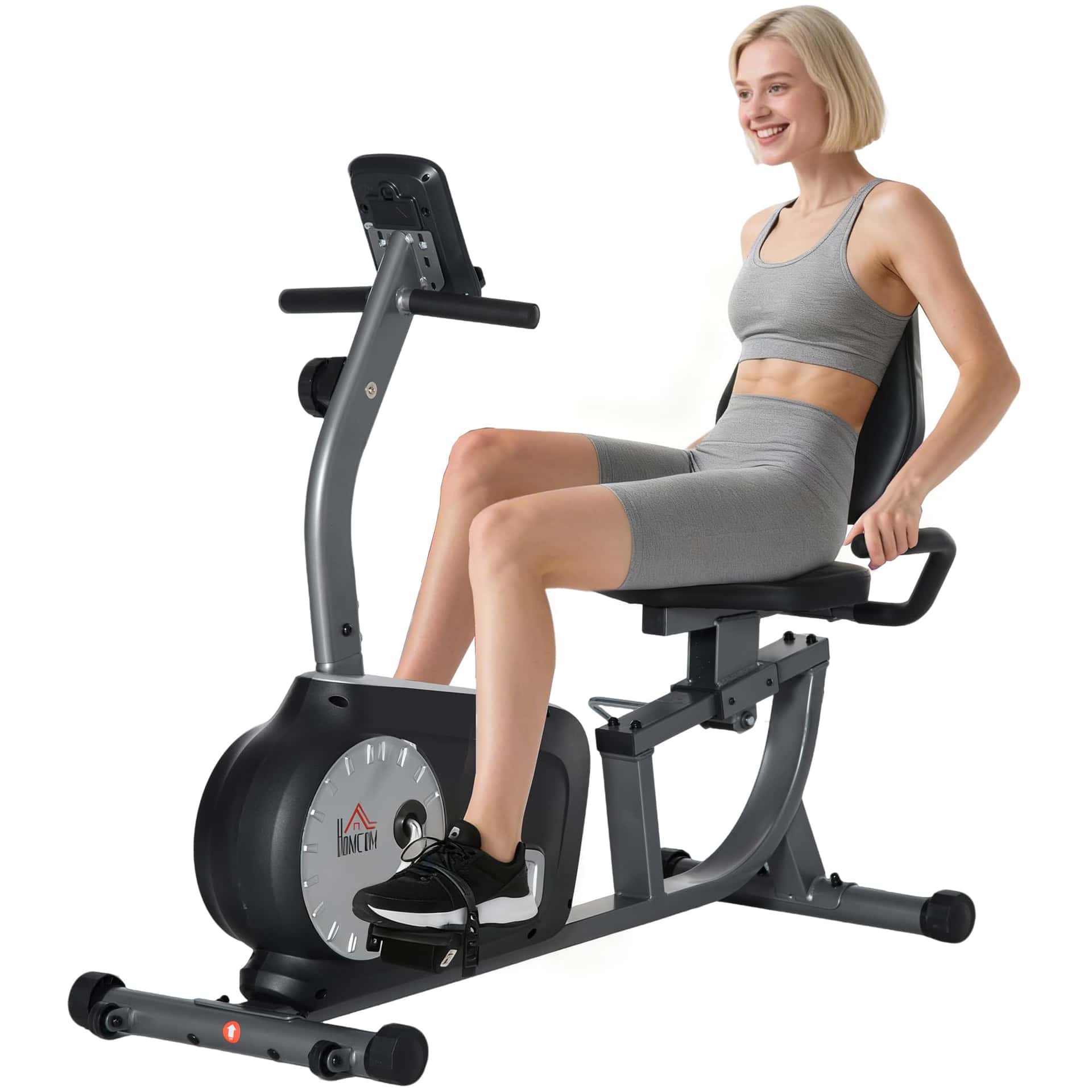 HOMCOM Heimtrainer Ergometer Liegefahrrad Heimtrainer mit