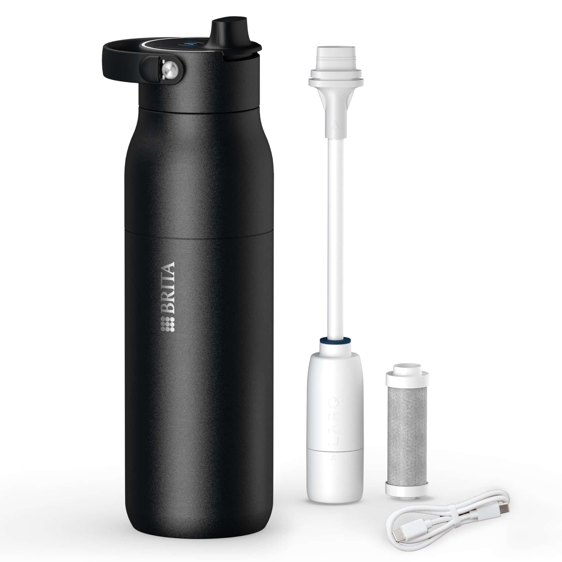 BRITA LARQ iQ Digitale Filter Trinkflasche schwarz (1 L