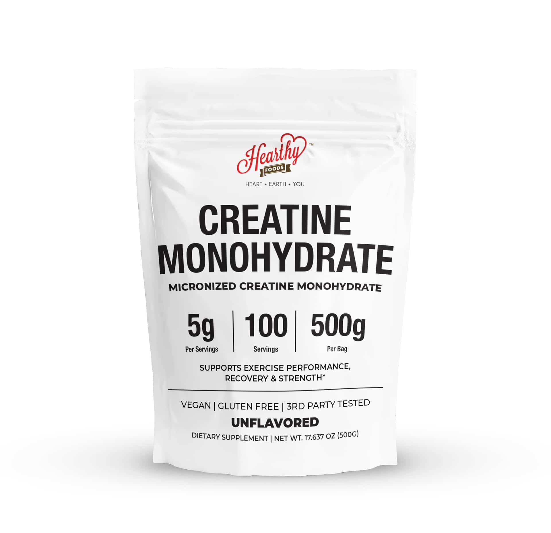 HEARTHY FOODS Creatine Monohydrate Micronized Powder 500G