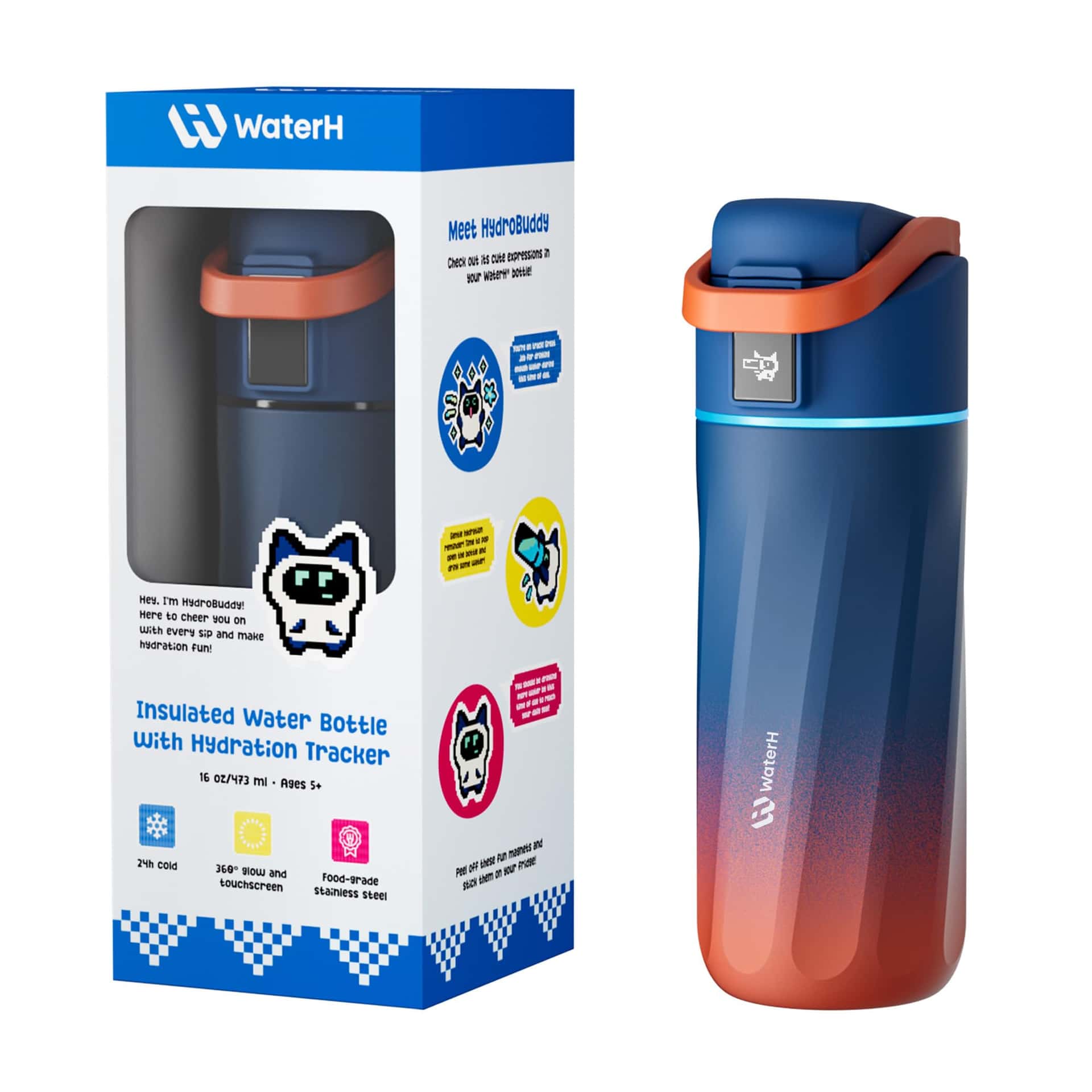 BOOST Smart Water Bottle with Reminder & Tracker, 473 ml
