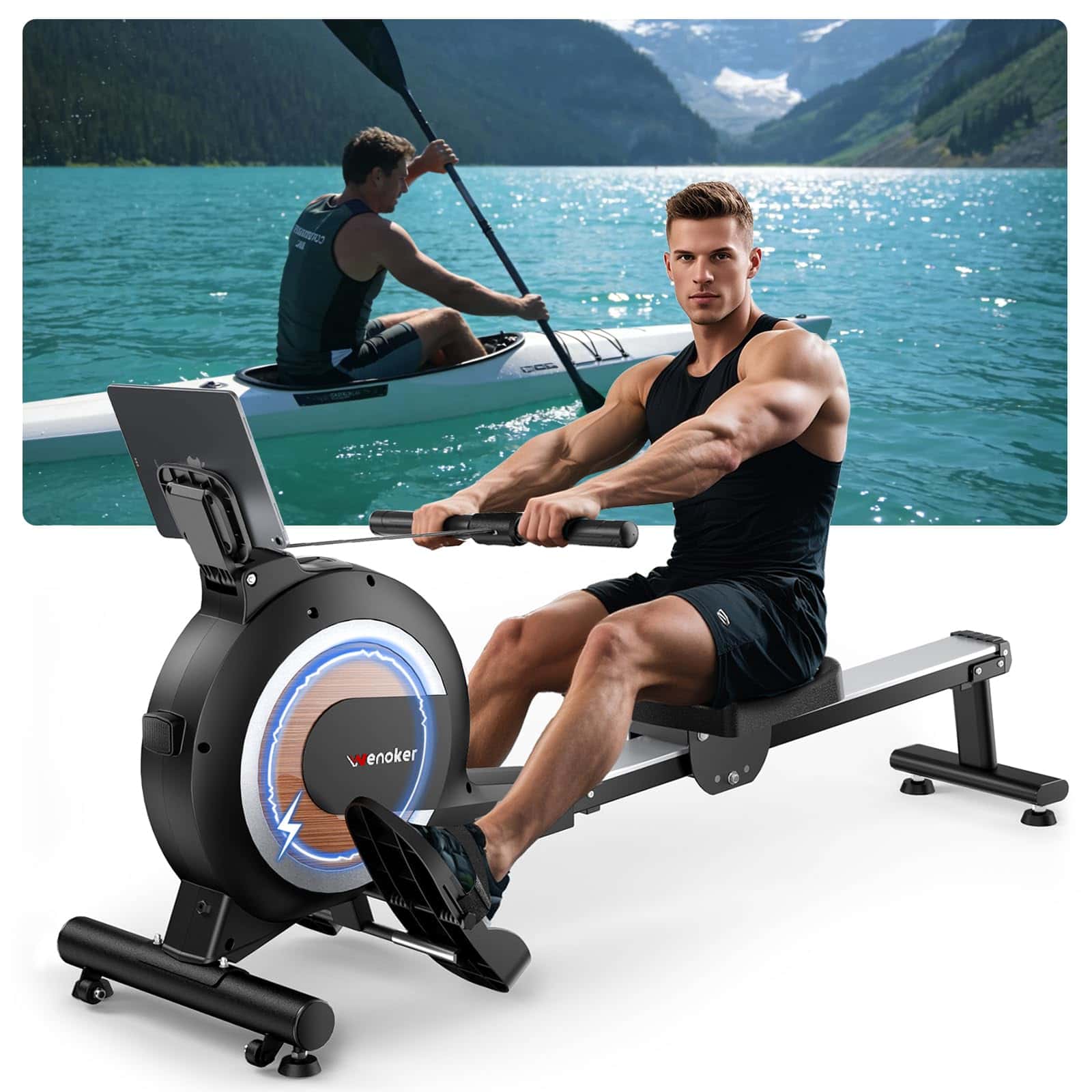 Wenoker Rudergerät mit Magnet-Fitnesstrainer