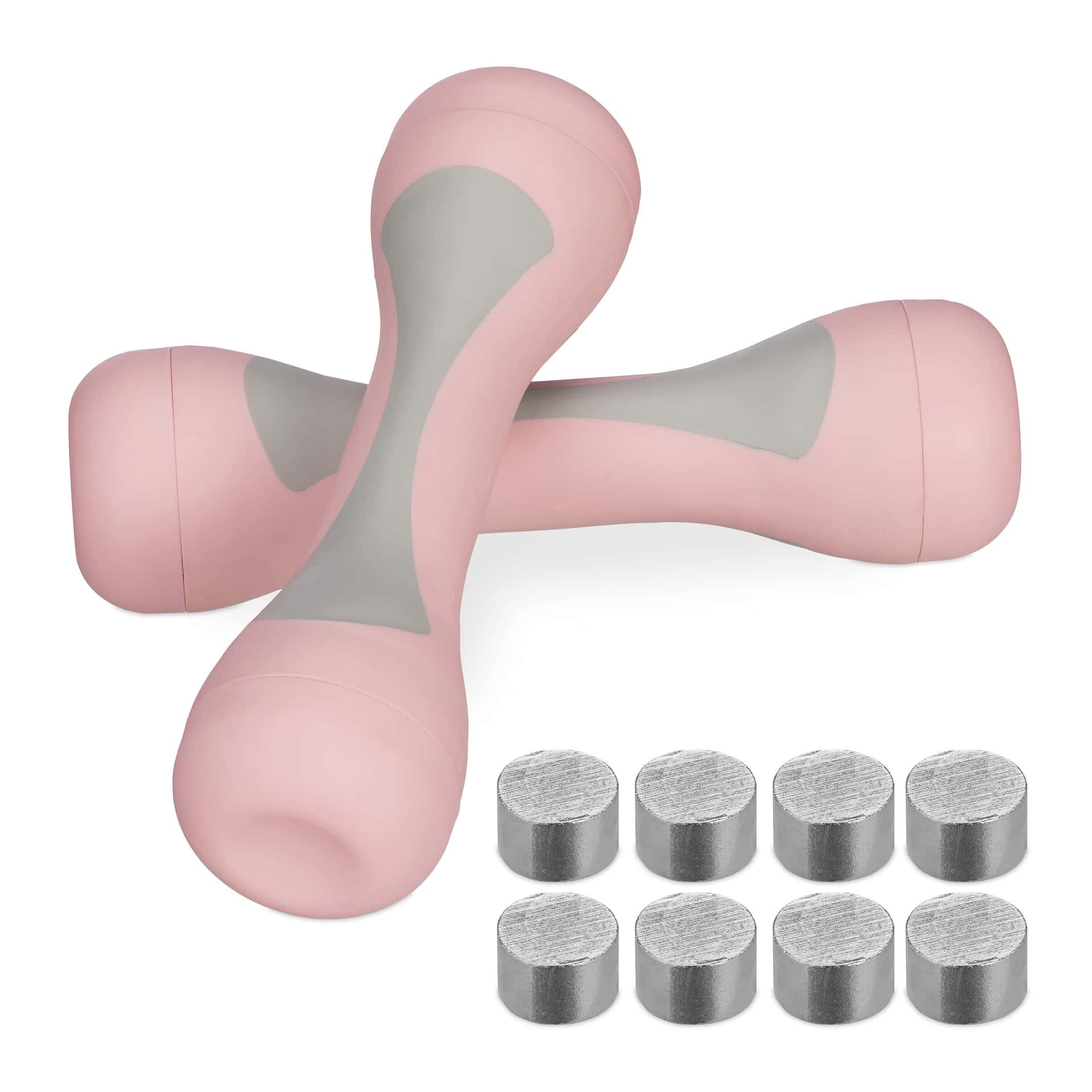 Relaxdays dumbbell set van 2, verstelbare gewichtjes,1kg