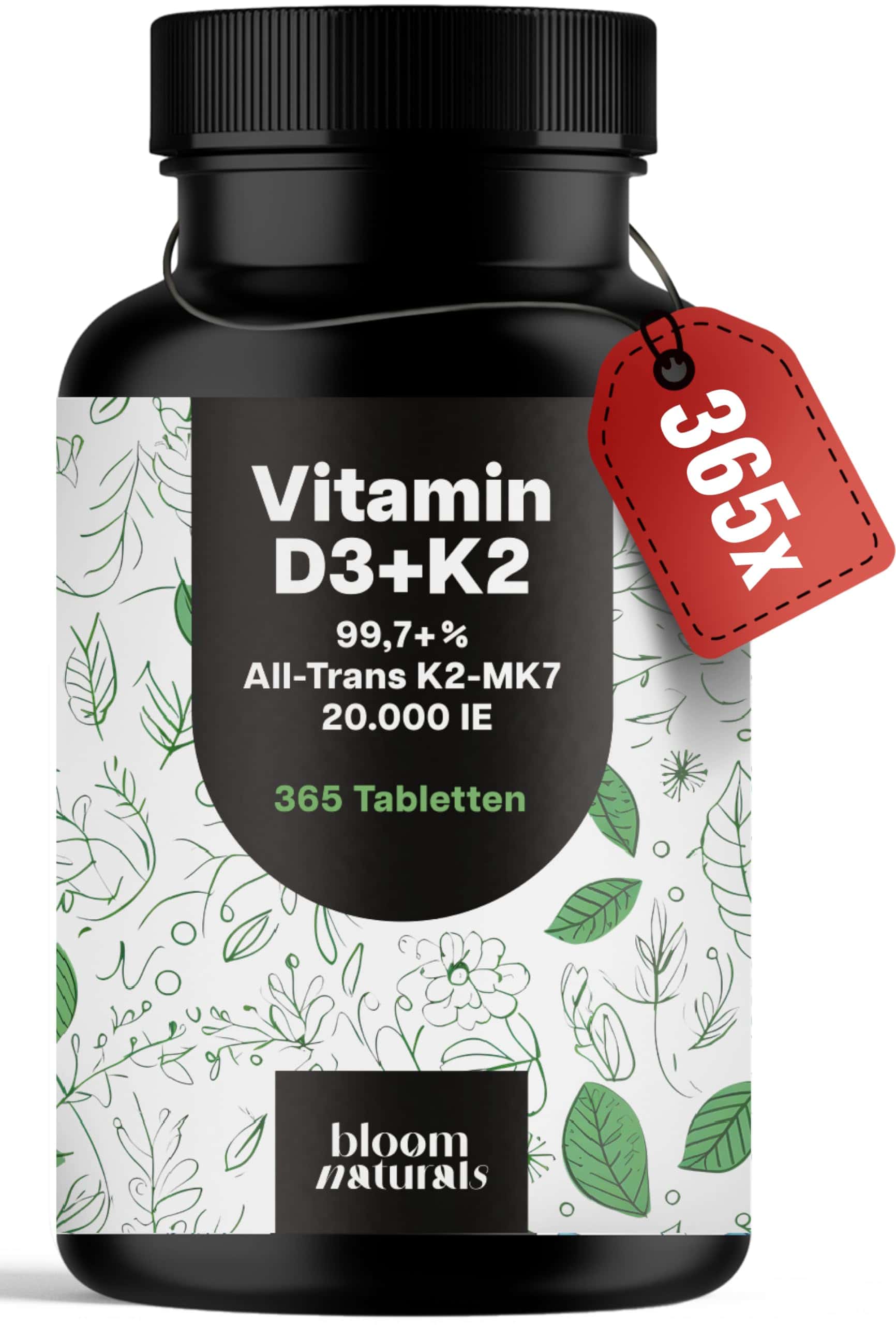Vitamin D3 K2 hochdosiert – 365 Tabletten