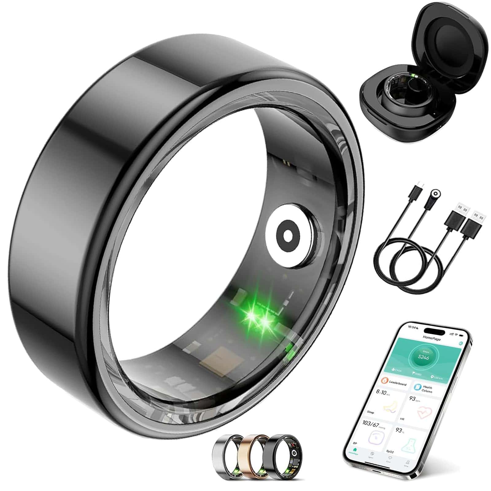 BohoJoc Smart Ring for Women Men,Fitness Tracker Ring with