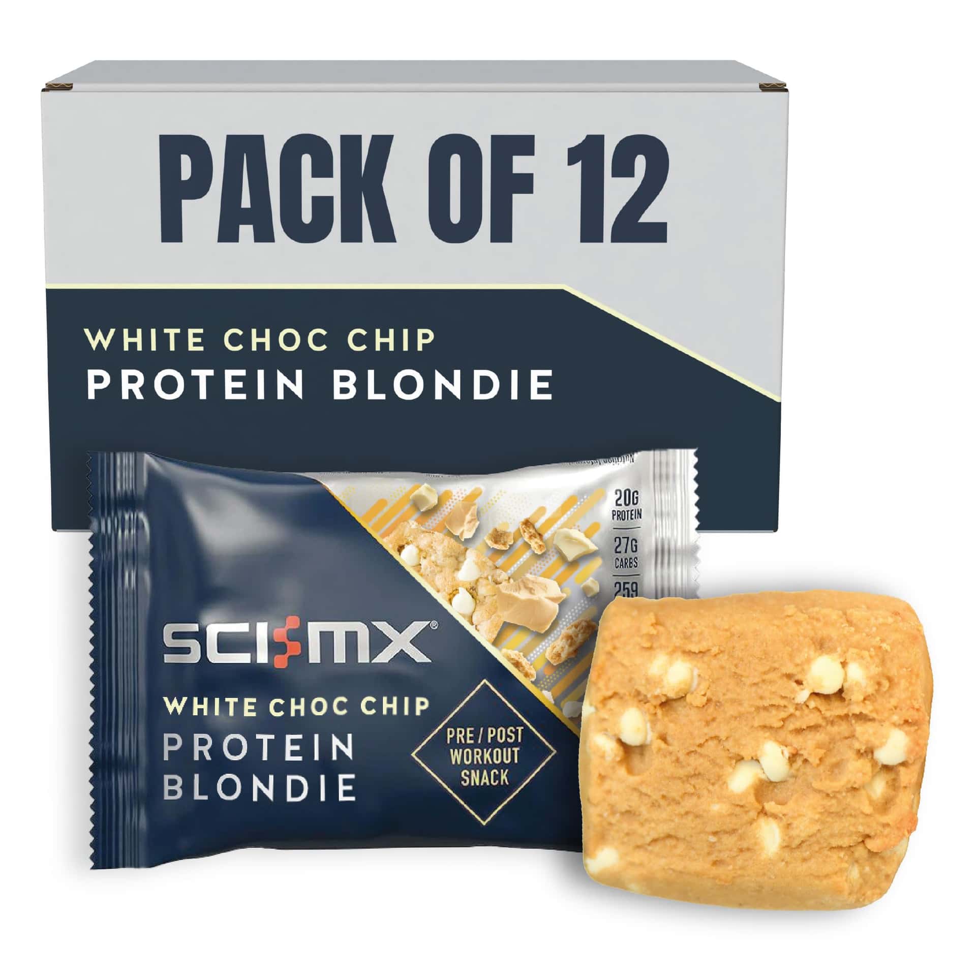 SCI-MX High Protein White Choc Chip Blondie Box - 20g