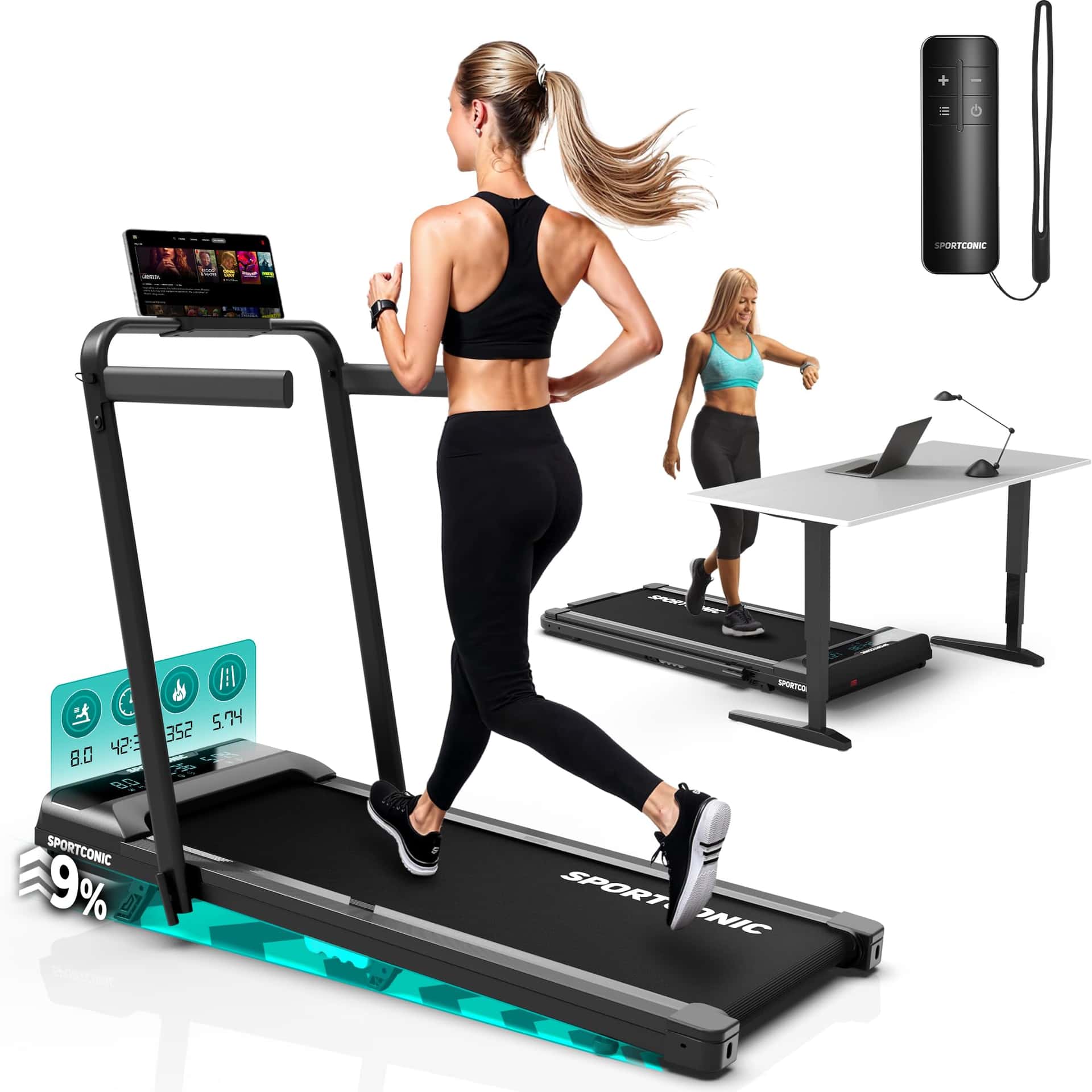 Sportconic Laufband 1–12 km/h