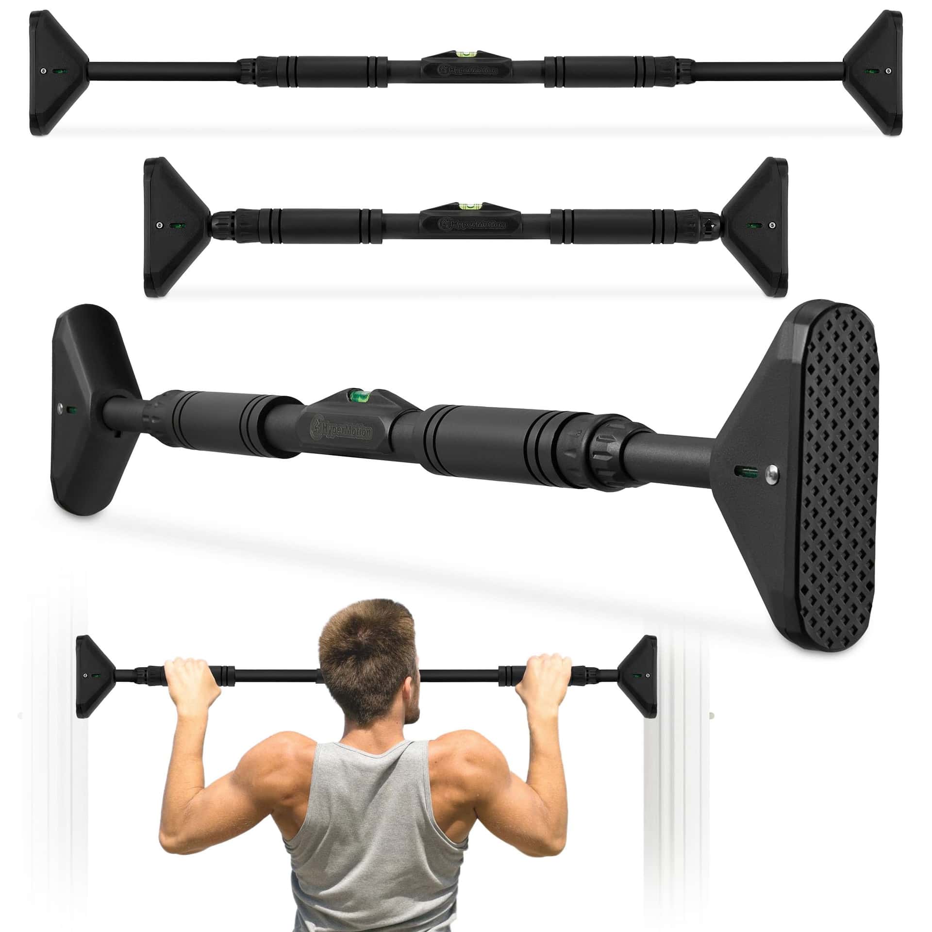 Hypermotion Barre de Traction 70-100 cm Sans Vis - Barre de Tractions Porte Max 200kg