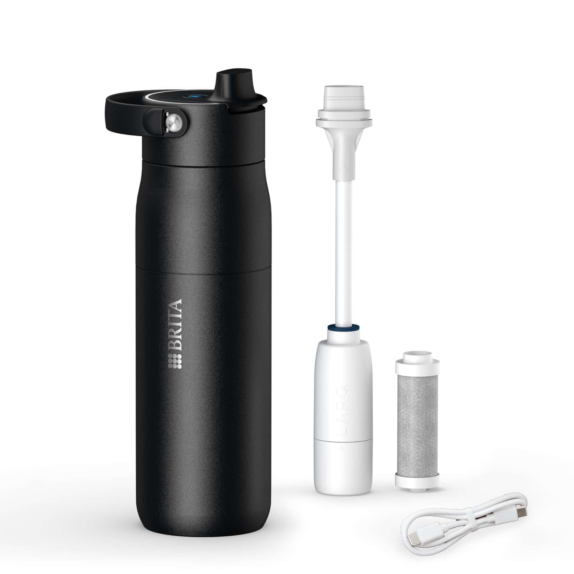 BRITA LARQ iQ Digitale Filter Trinkflasche schwarz (680 ml