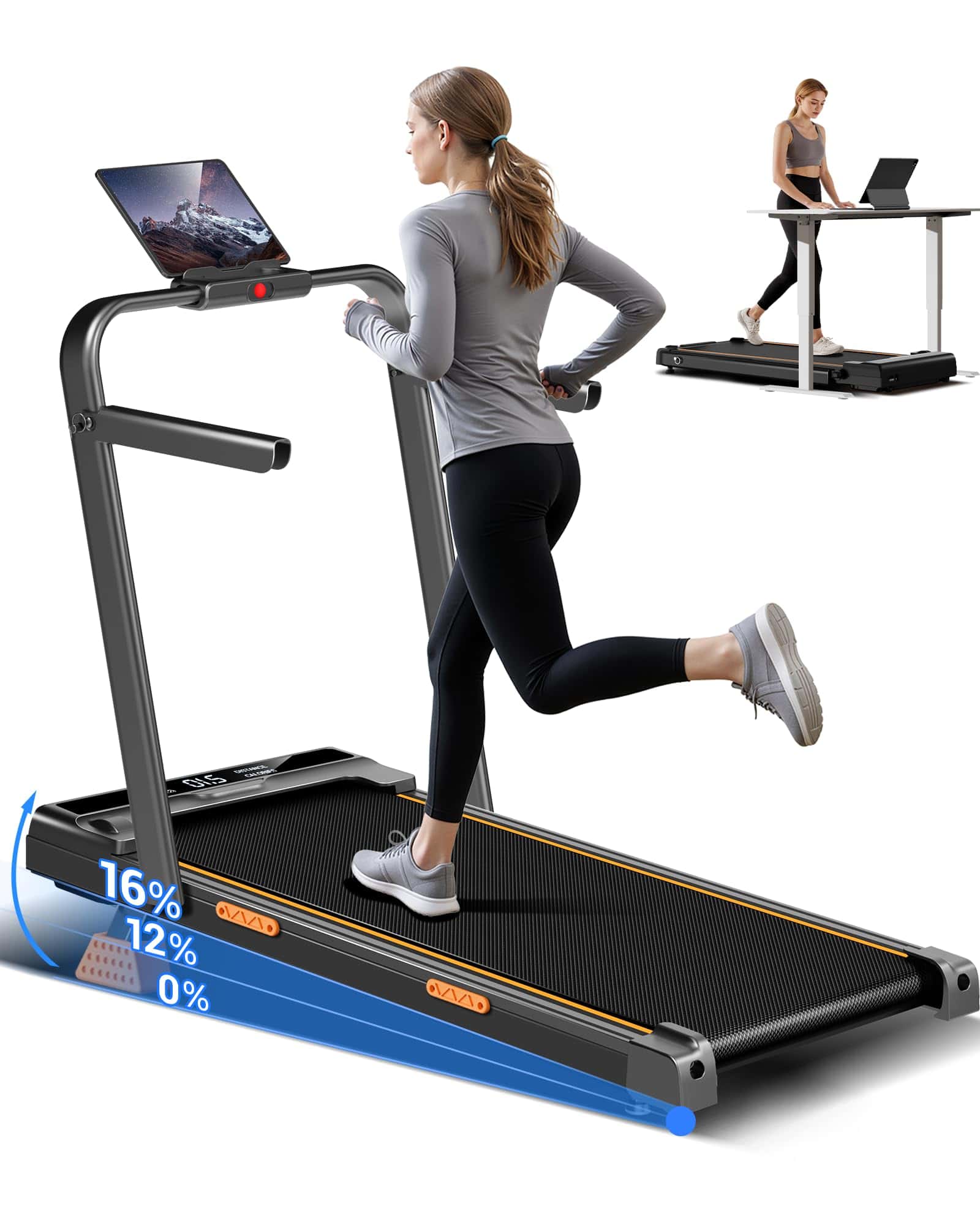 UMAY Tapis Roulant Elettrico Pieghevole con Inclinazione