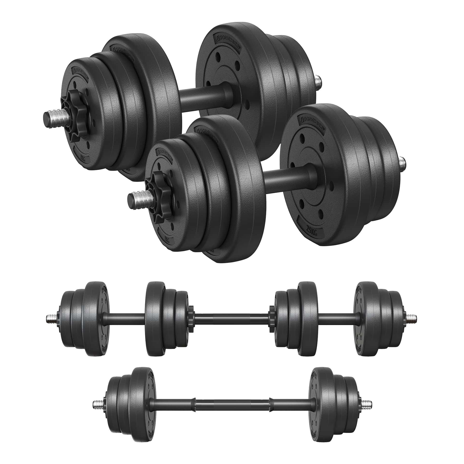 SONGMICS Halterset,verstelbare kunststof dumbbell set